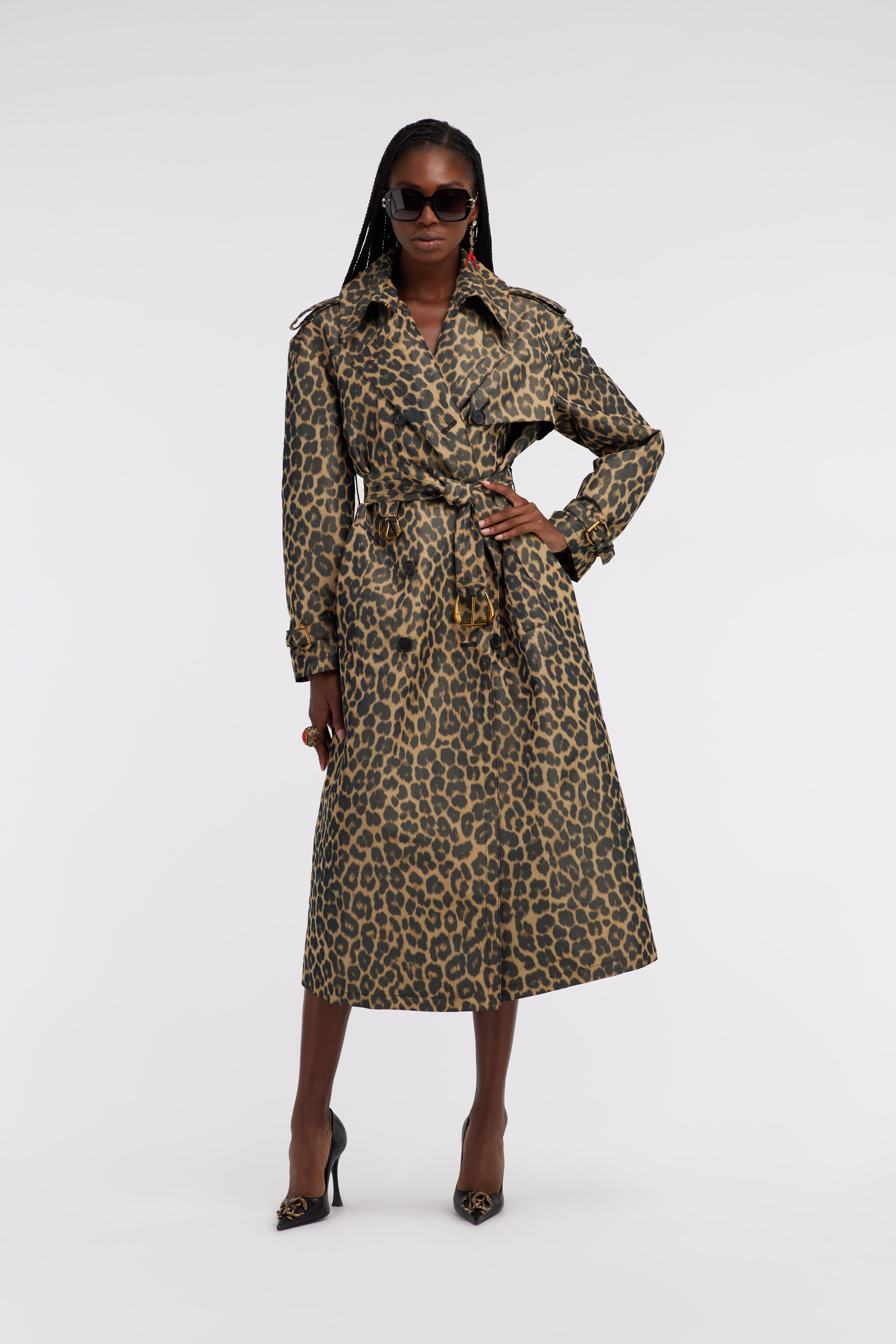 RC Jaguar Skin double-breasted Trench Brown SKT500-TA005