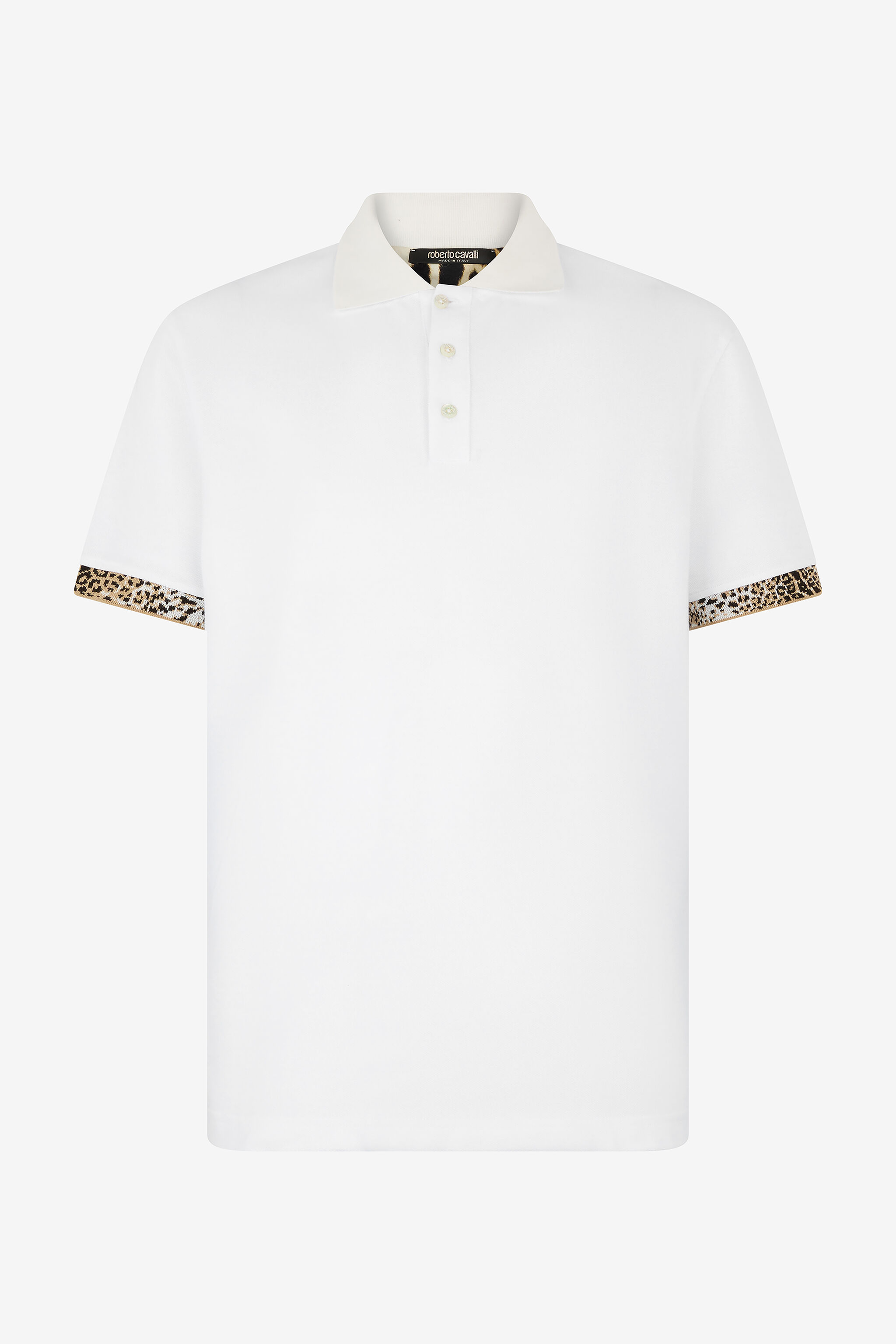 RC Polo Shirt with Jaguar Skin Details White VRT64A-KB002