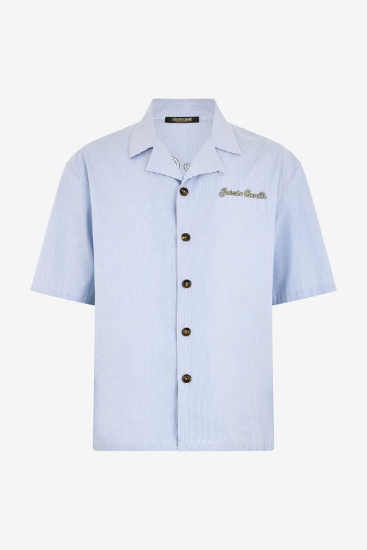 RC Striped Shirt with Embroidered Logo BLUE WHITE WNT761-CH006