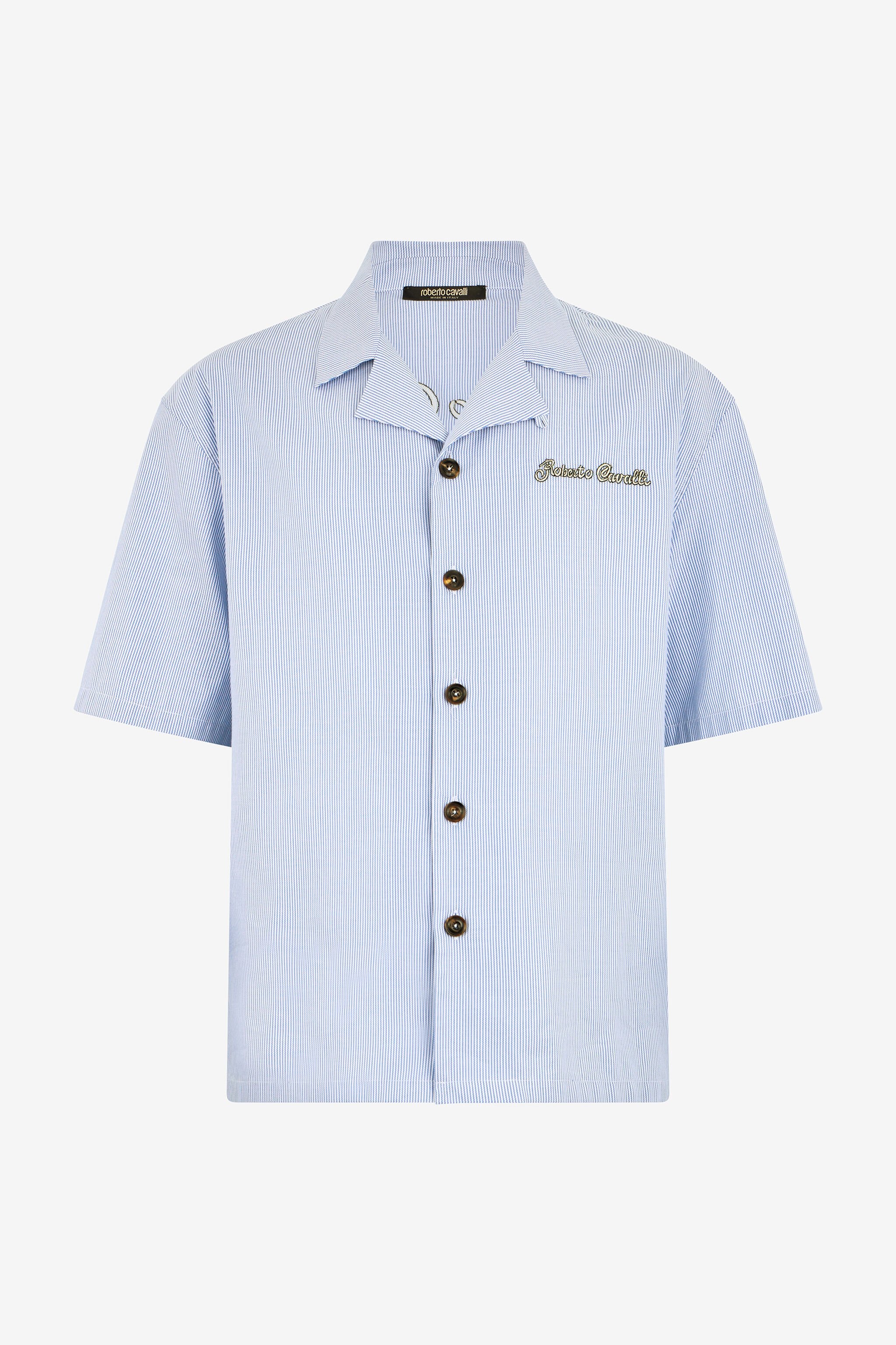 RC Striped Shirt with Embroidered Logo BLUE WHITE WNT761-CH006