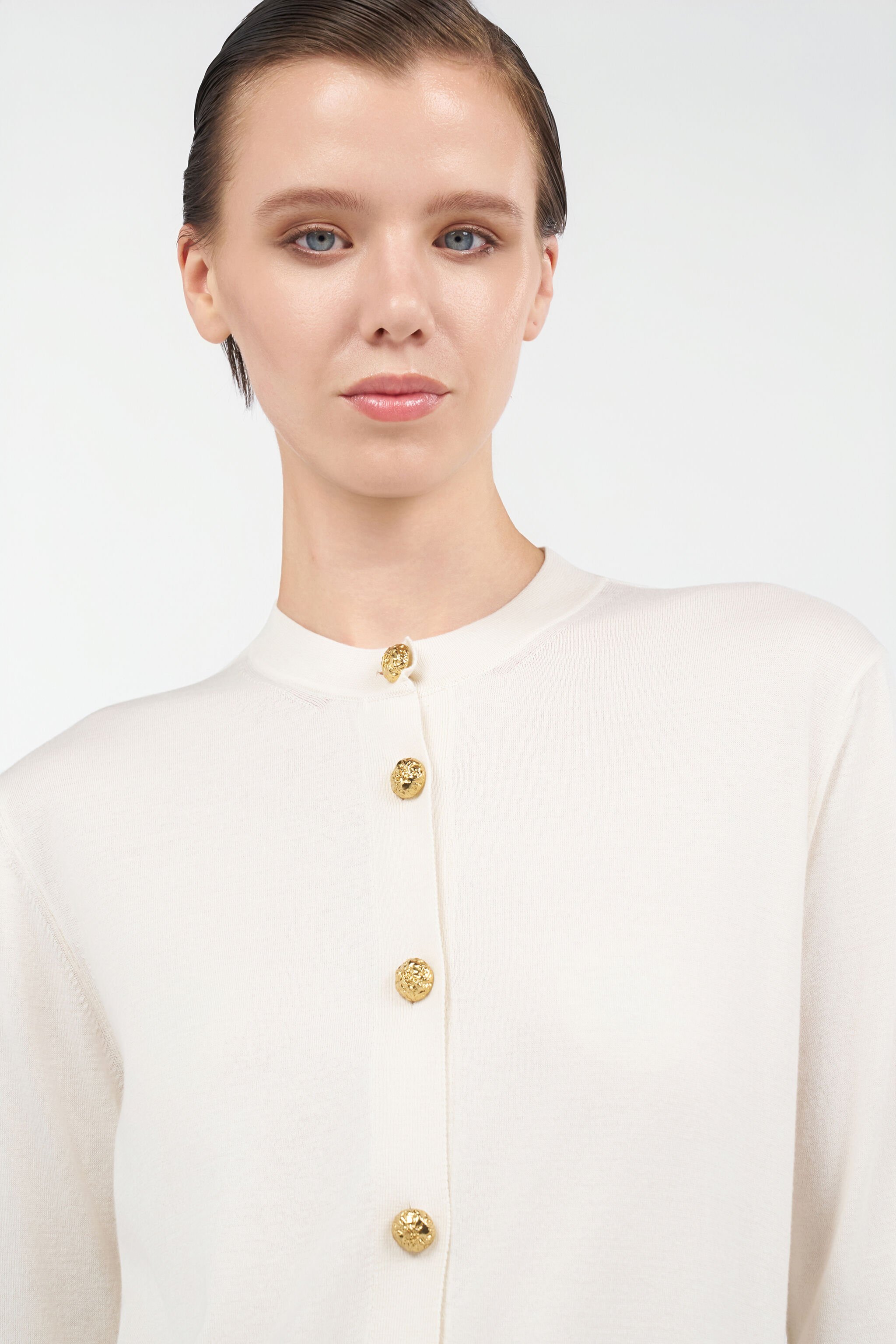 RC Wool Blend Cardigan Ivory UWM901-WH003