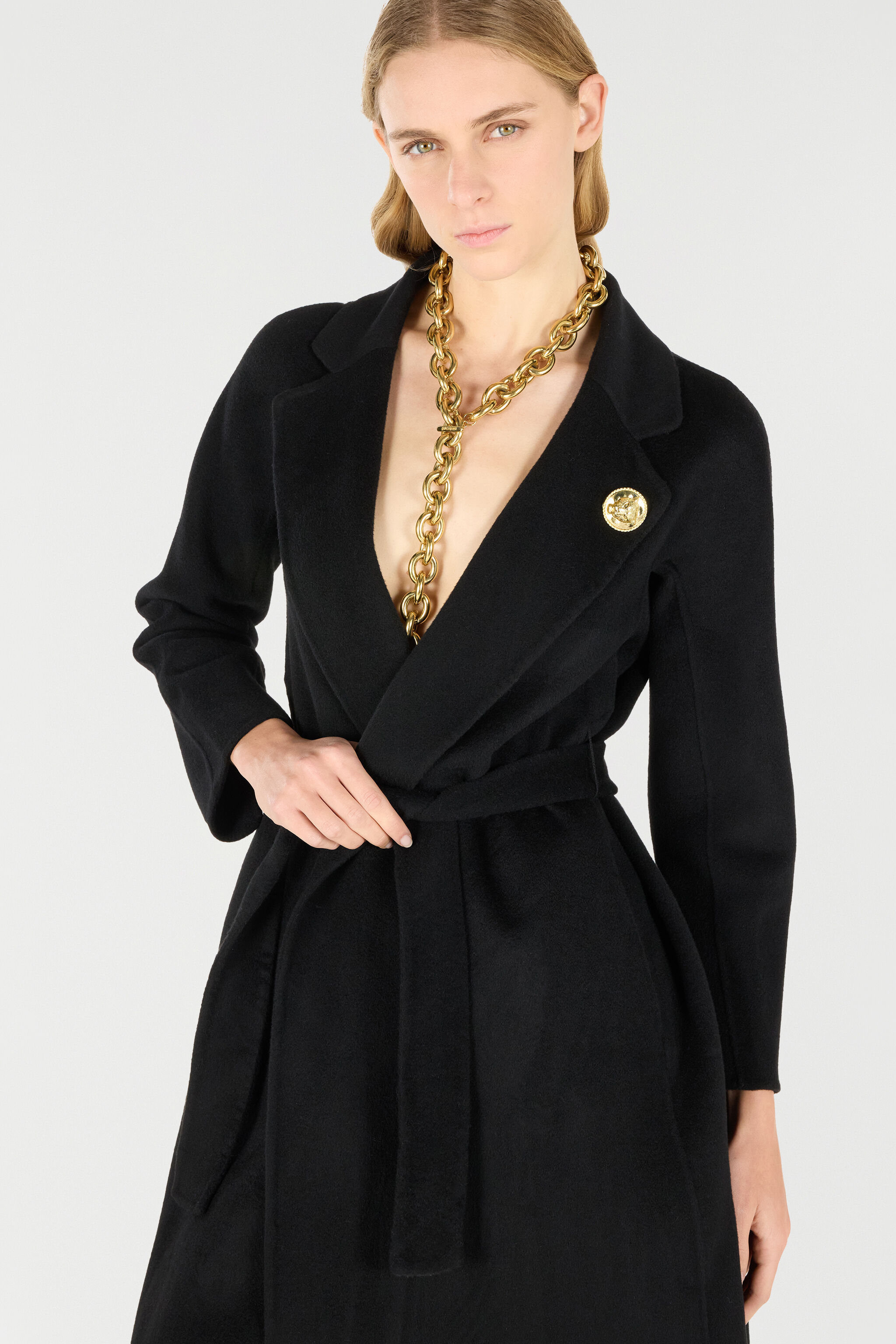 RC Cashmere-Blend Coat Black OOT50A-WH016
