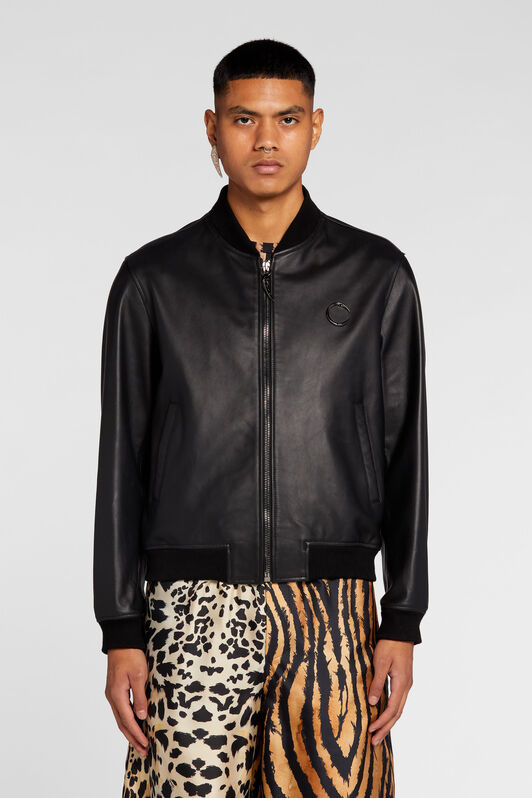 RC Bomberjacke aus Leder BLACK/GUN NNP820-PN001