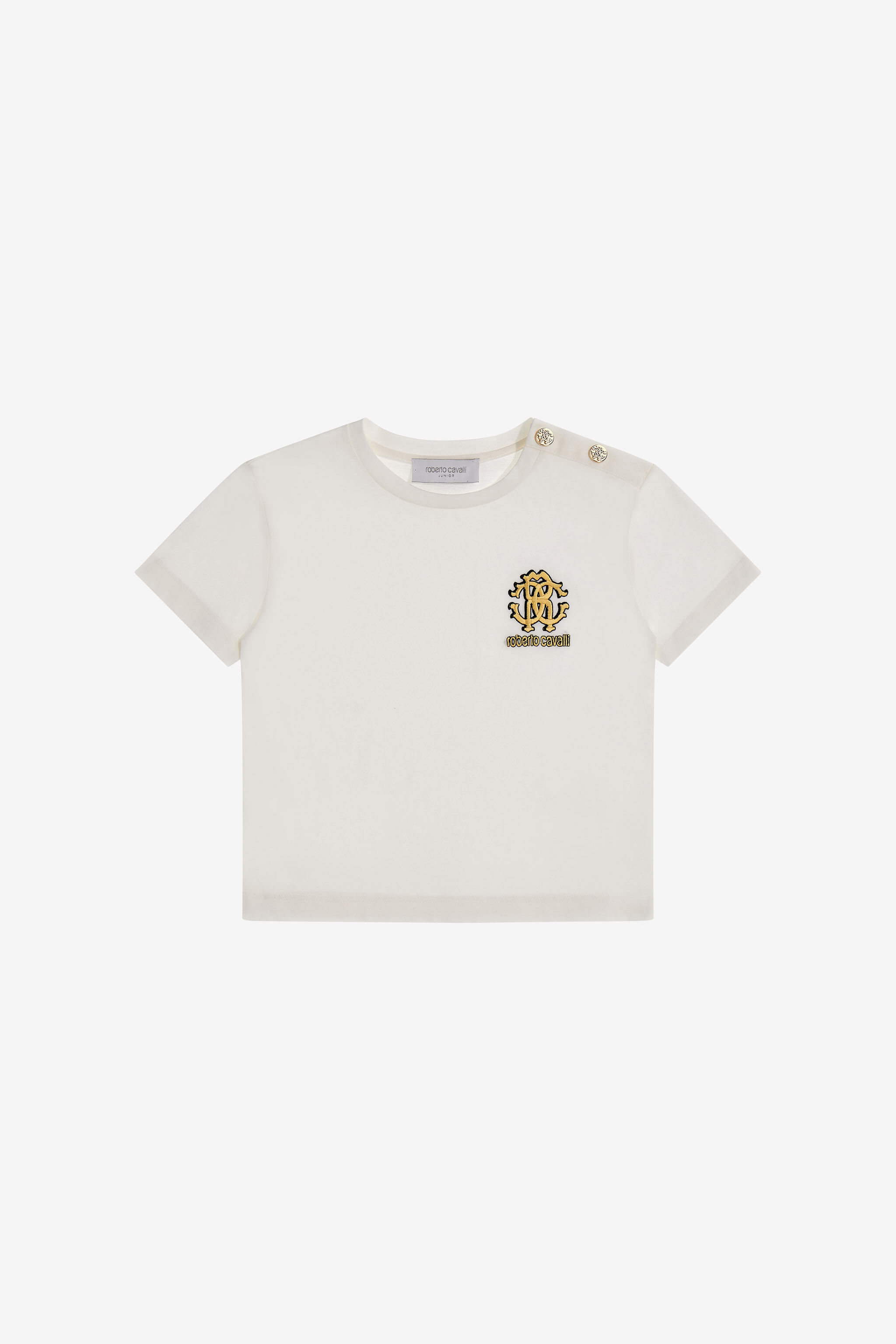 JU Camiseta De Algodón Con Monograma RC Milky white SJT618-JD001