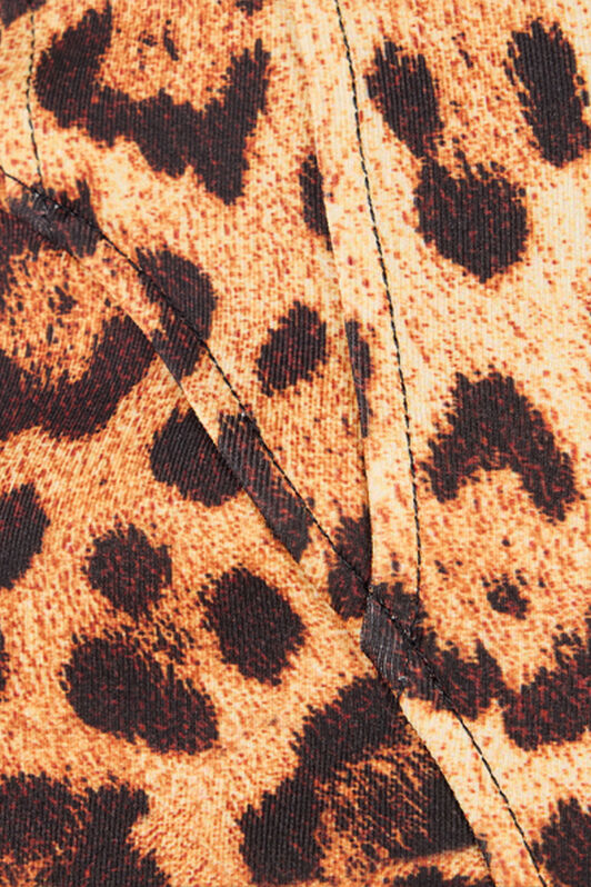 RC Mini Dress with All-Over Jaguar Skin Print Brown VKT142-JMP73