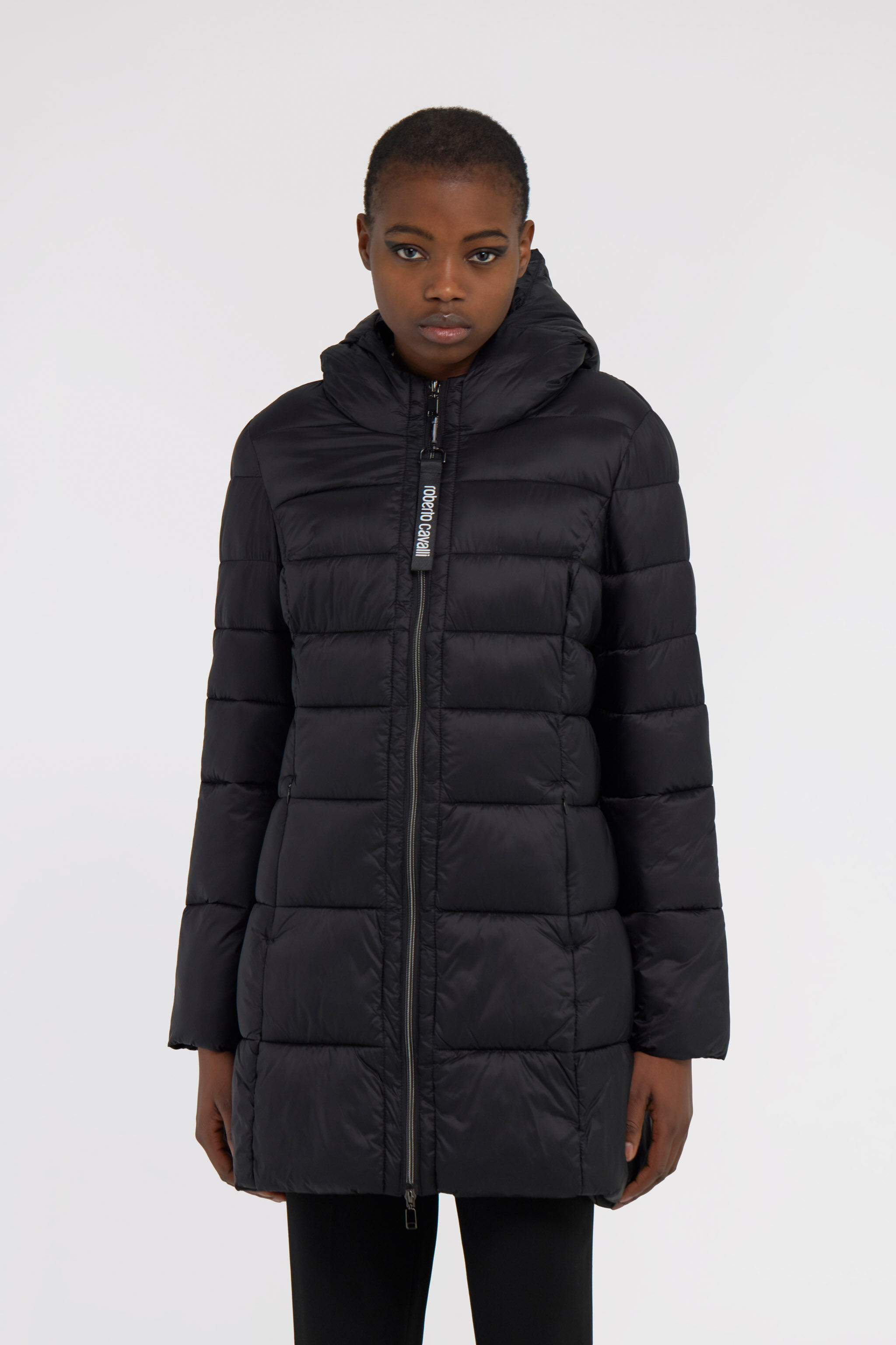 RC Long down jacket with zip Black NOT40P-SB001
