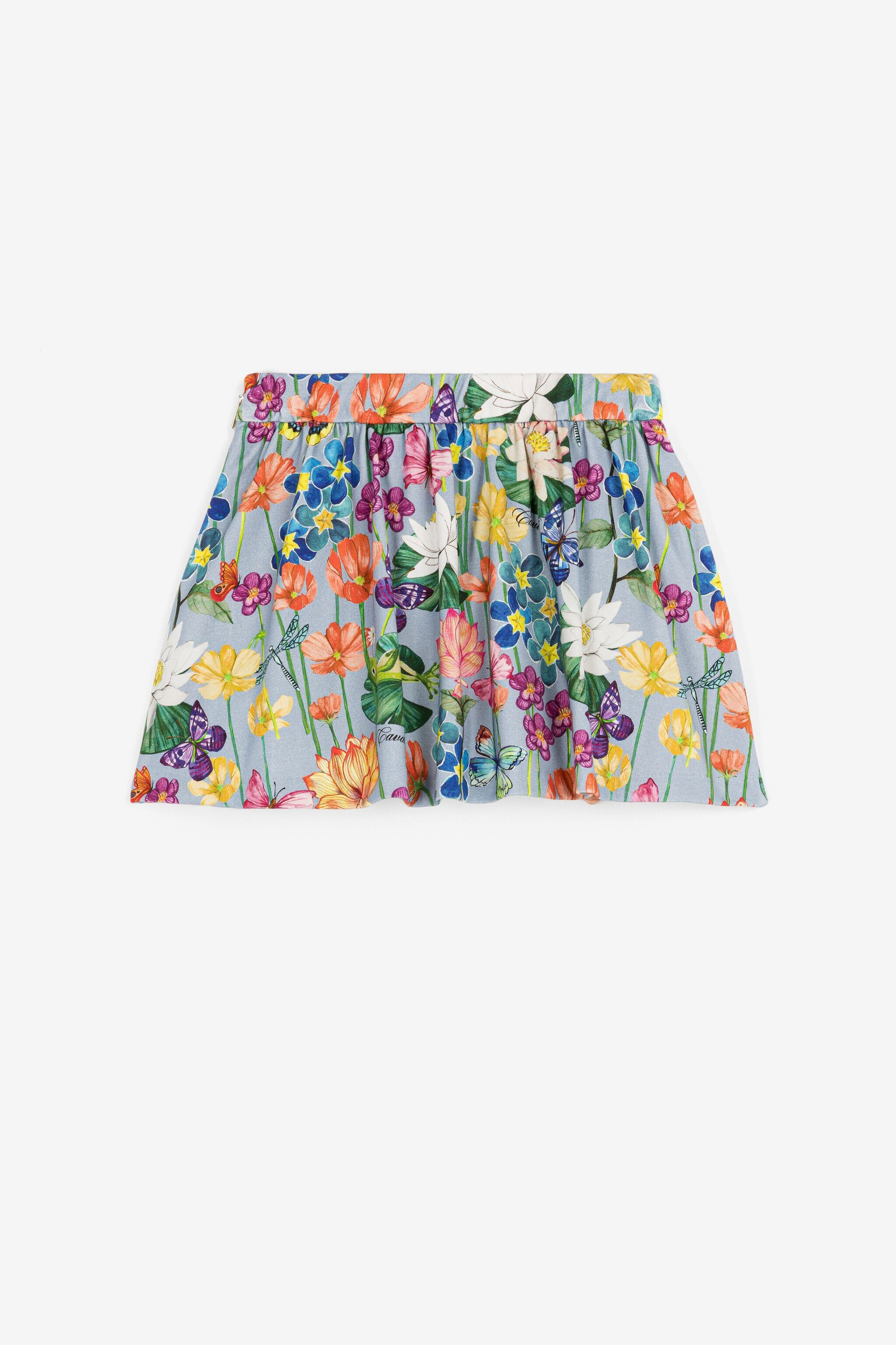 JU Gonna con stampa floreale Azzurro PJT316-2TF11