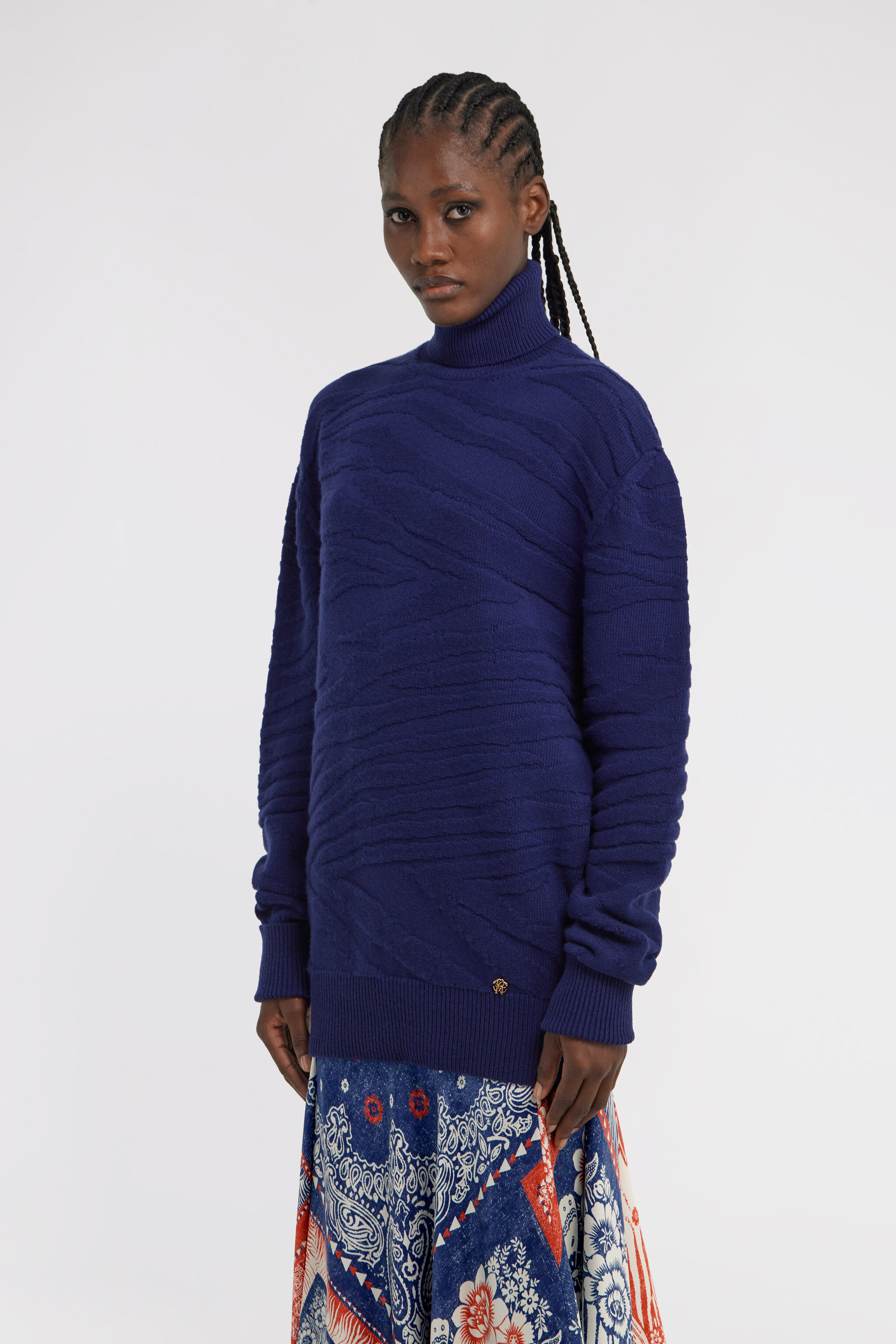 RC Turtleneck Sweater Azul oscuro TKM622-MQ001