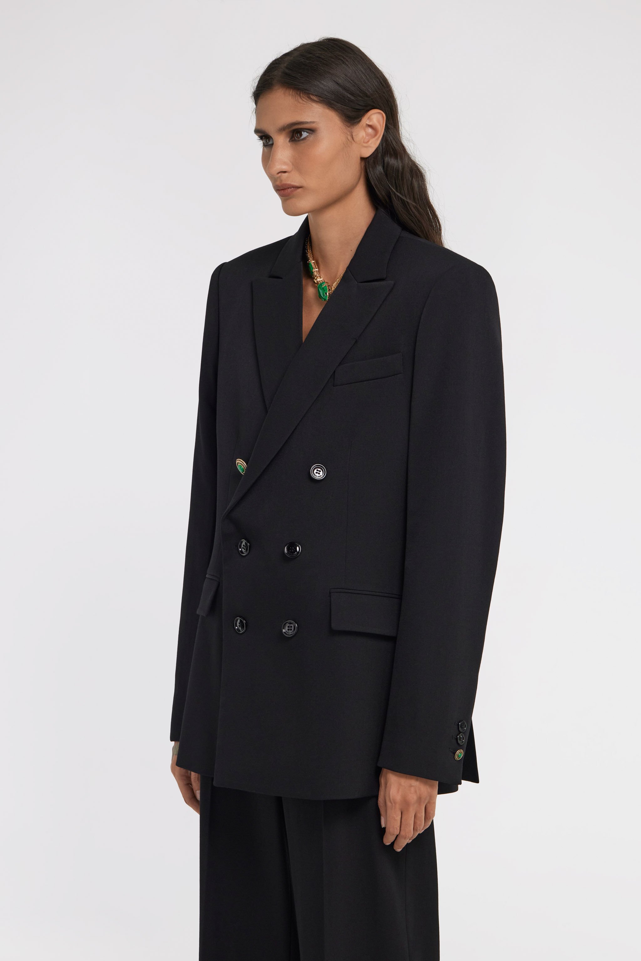 RC Double-breasted Blazer Noir TKT409-WP034