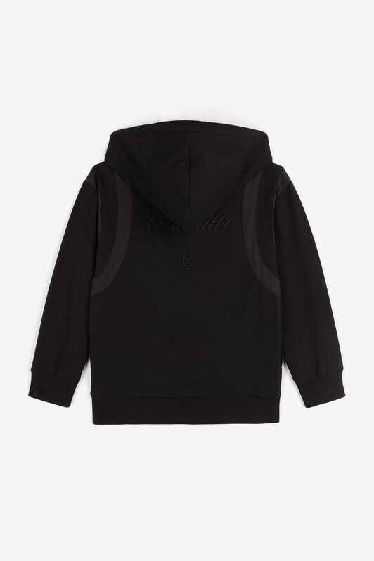 JU C Logo-Embellished Zip Hoodie Black OJT911-ISA2J