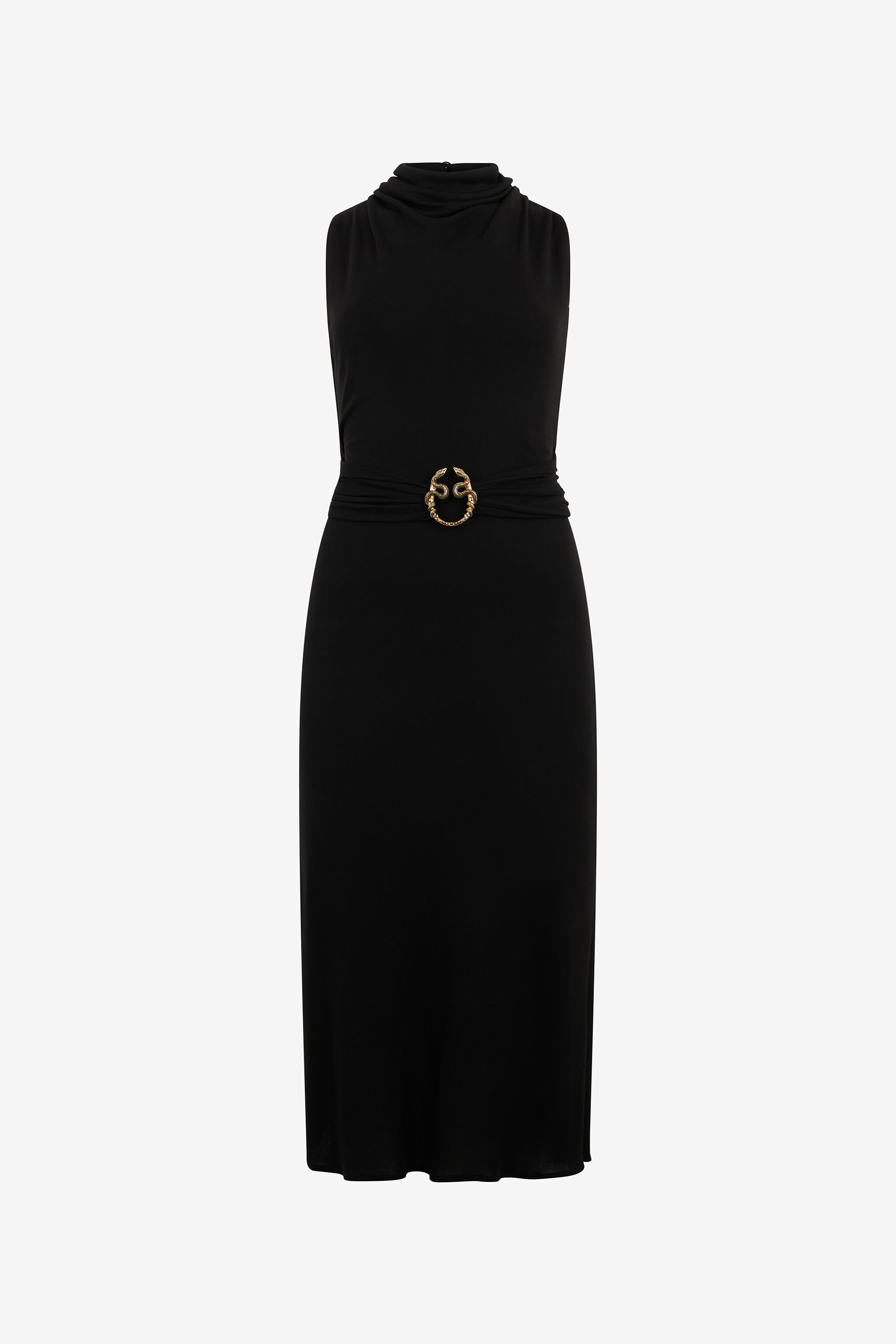 RC Midi Dress with Snake Detail RC Midi Dress with Snake Detail BLACK WKT122-JE034