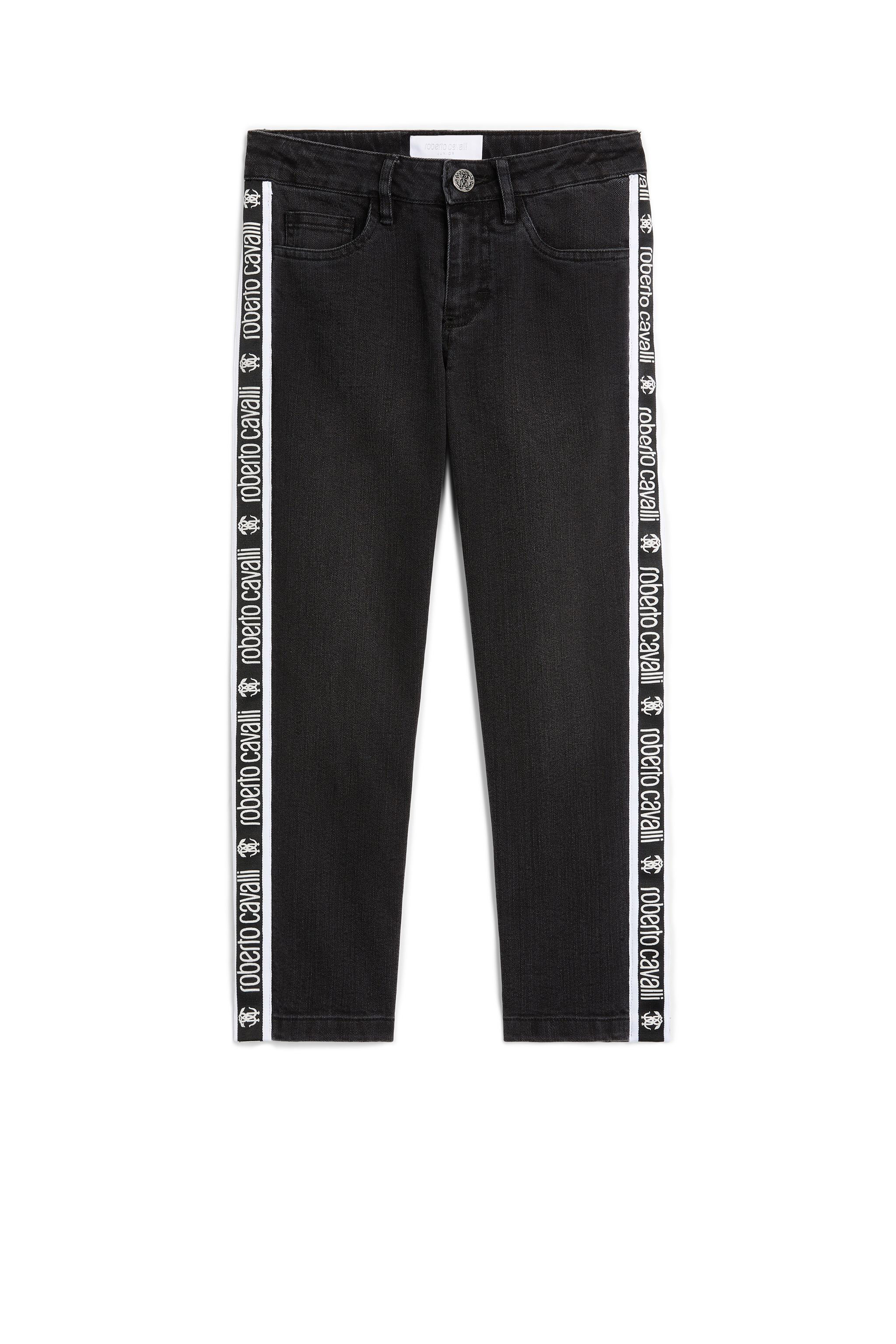 JU Jeans mit Seitenstreifen mit Logo BLACK LJJ250-DS029