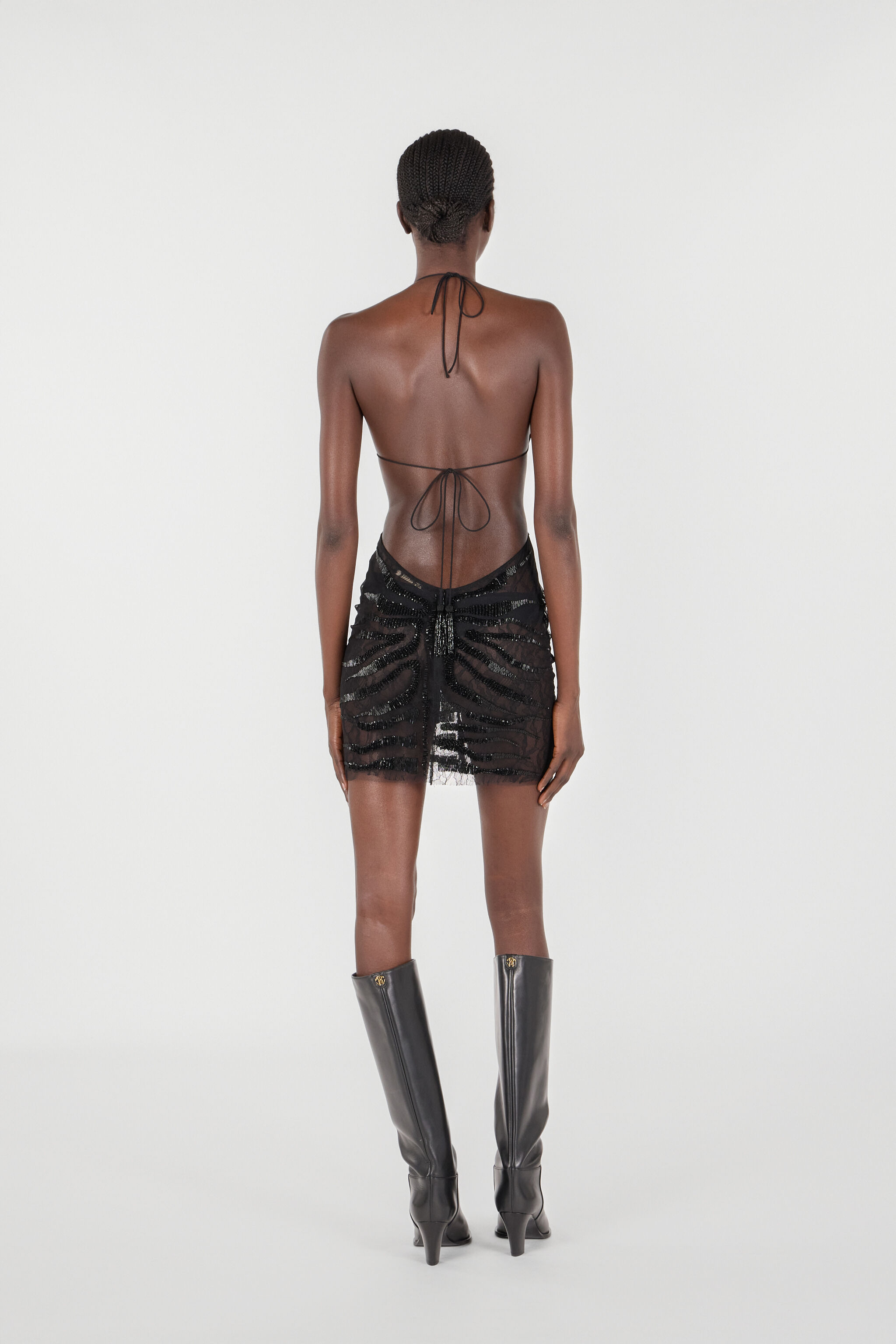 Ray Of Gold Sequined Mini Dress in Black for Women | Roberto