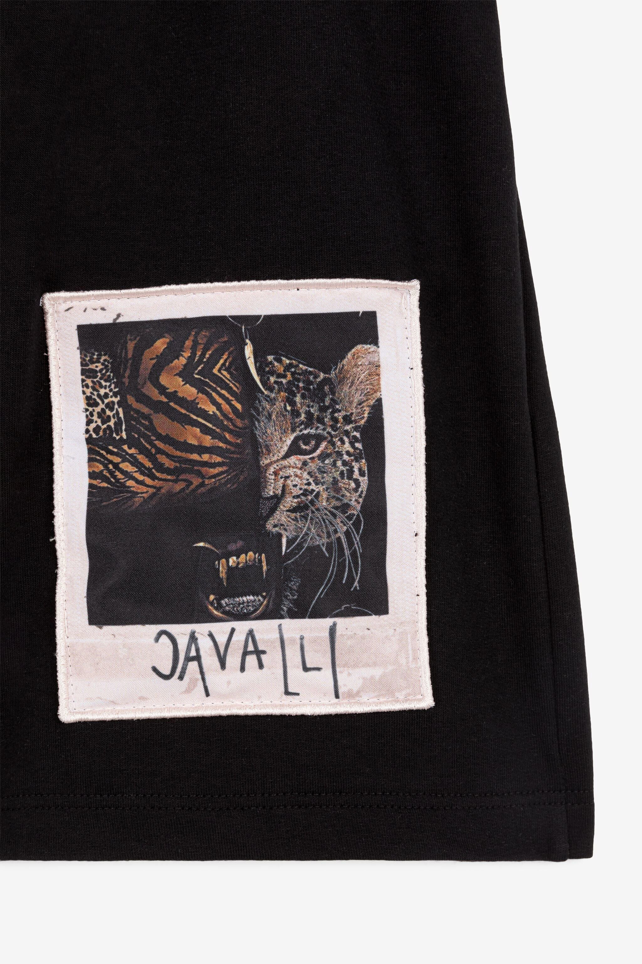 JU Animalier Photograph-Print Appliqué Shorts Black OJT266-ISA2J