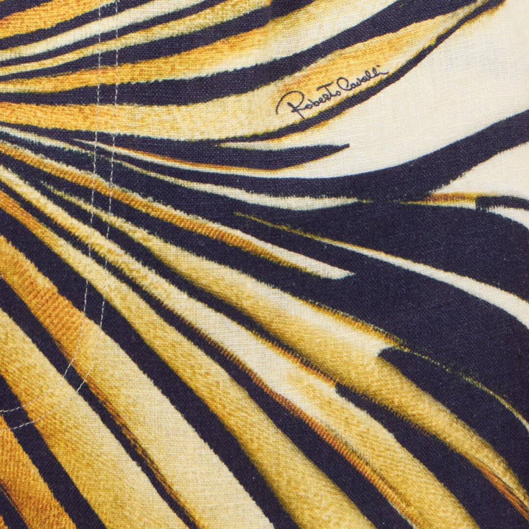 RC Ray Of Gold Print Linen Bermuda BLACK IVORY TRT270-3HM70