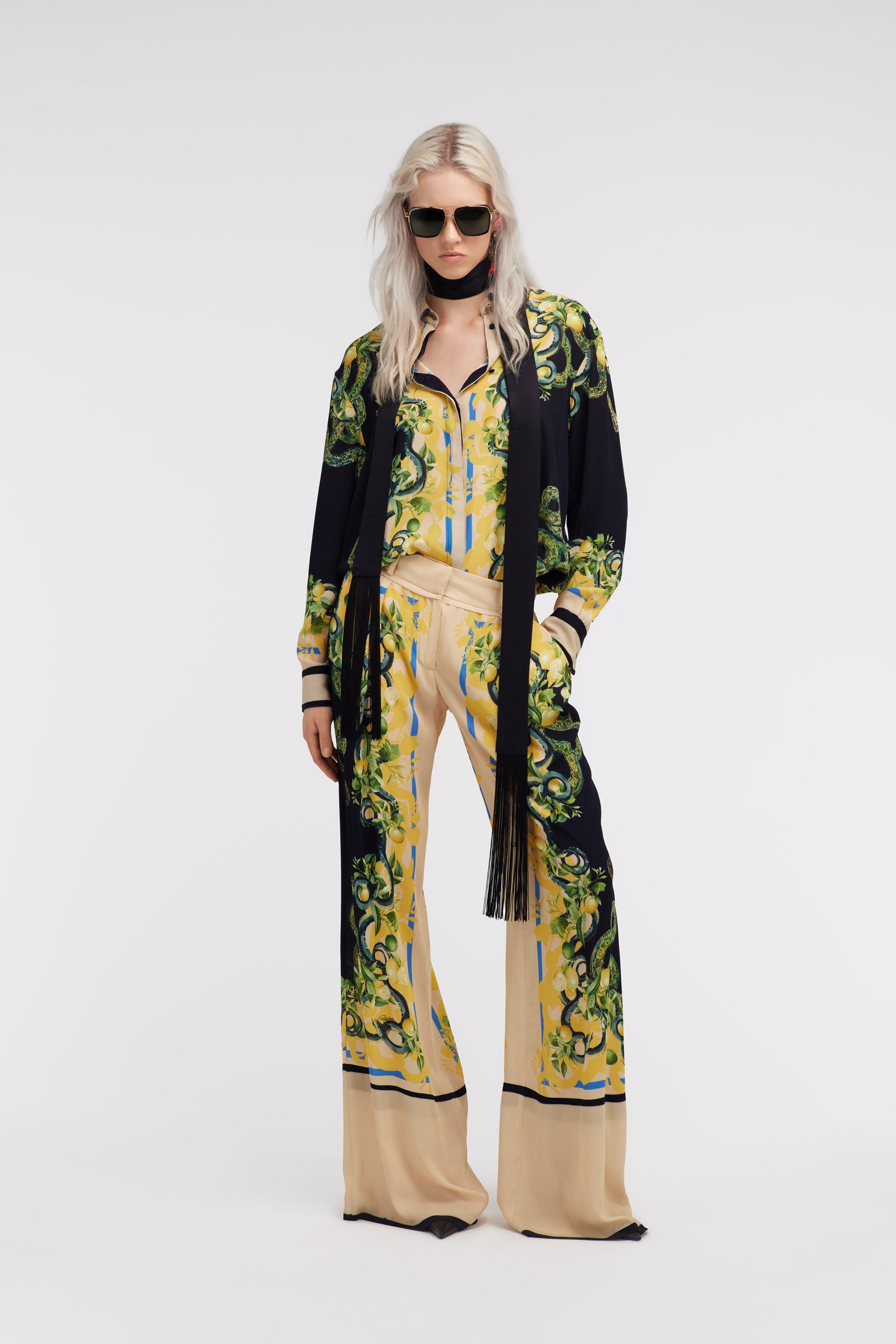 RC Lemon Snake print pants Marron clair SKT200-7HL30