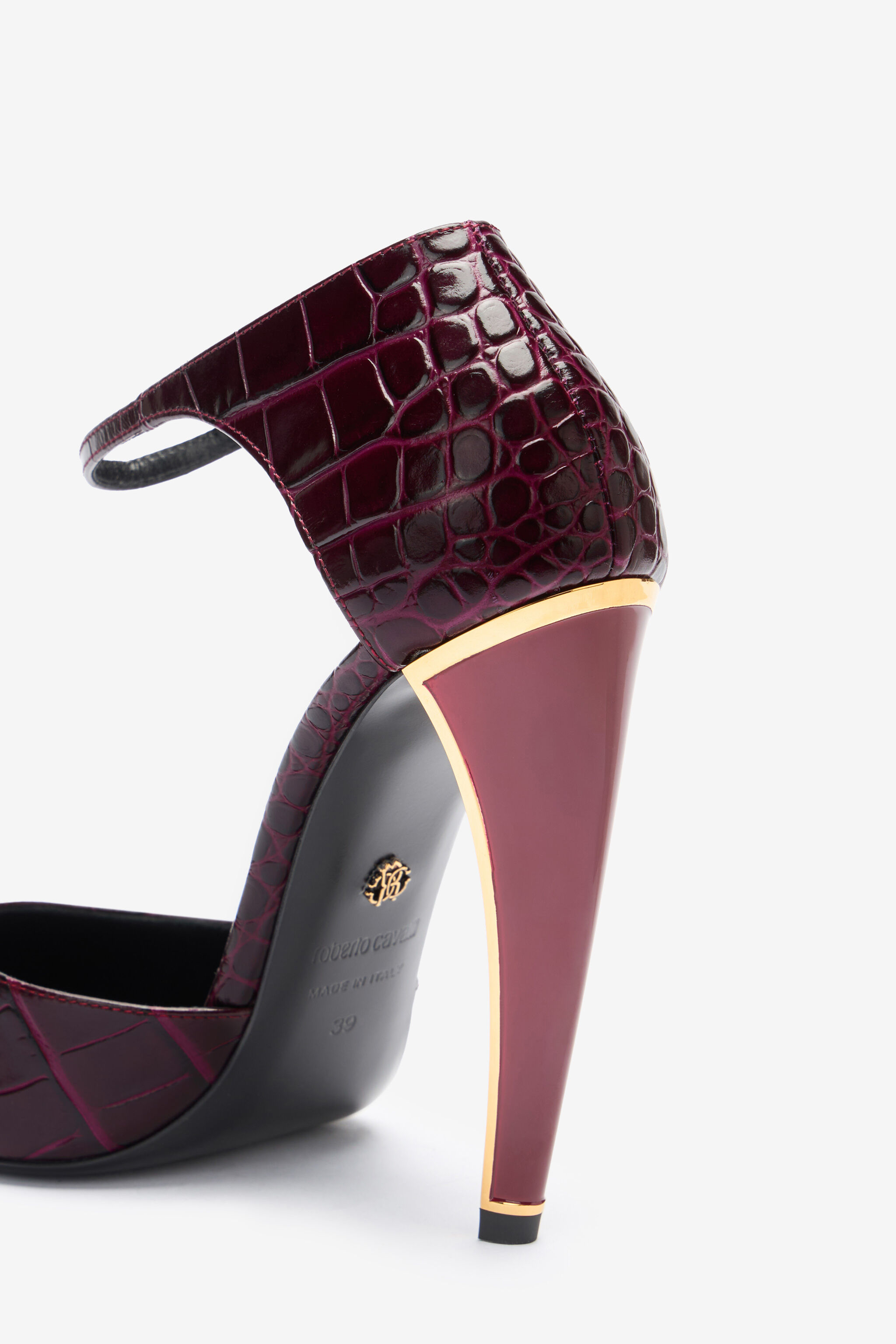 RC Zapato De Salón De Piel Gofrada Con Tacón Fang Morado TWS003-PZ055