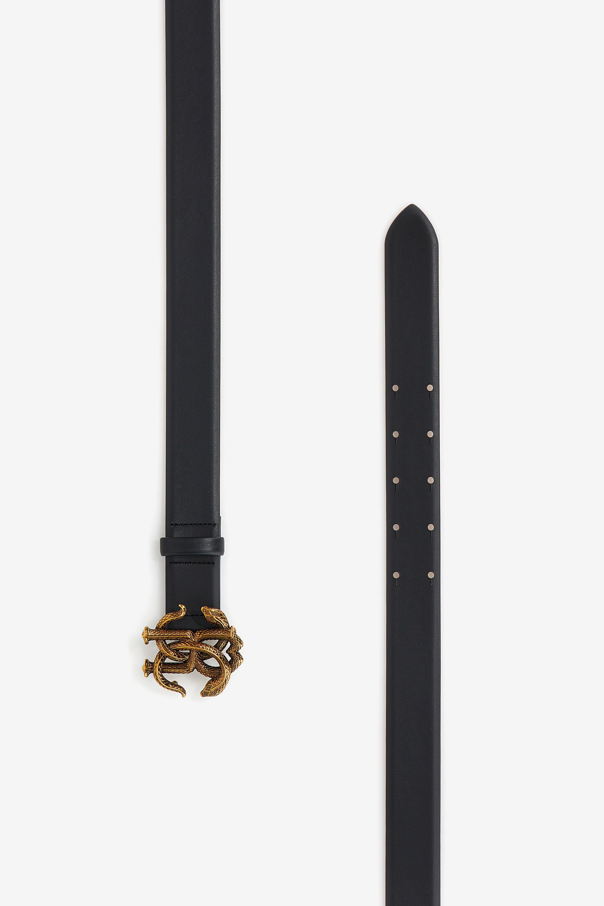 RC Leather belt with Monogram Mirror Snake Negro SKC008-PZC18