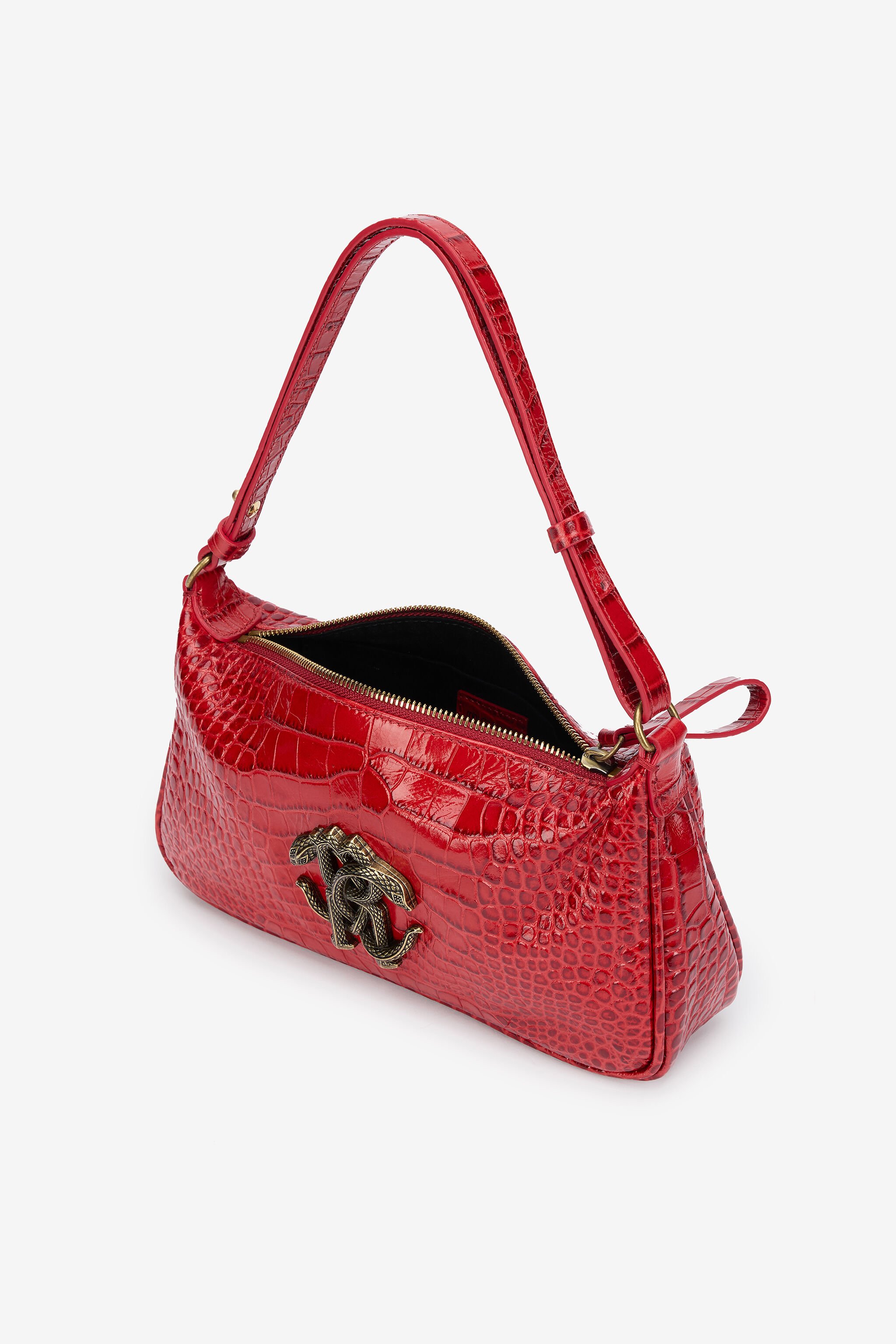 RC Bolso De Hombro Rojo Efecto Cocodrilo Con Mirror Snake MARLBORO RED QOB00B-PZO32