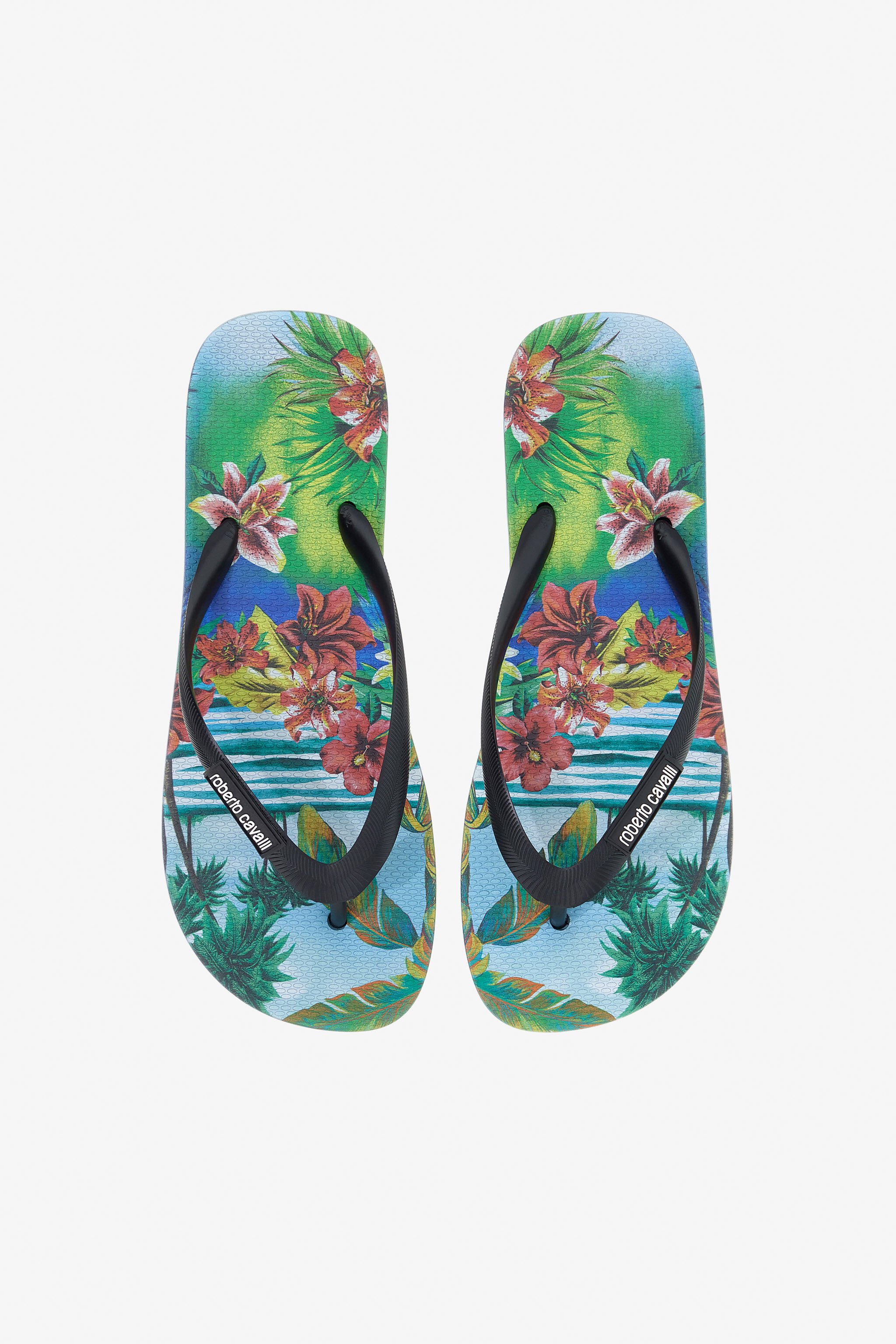 RC Hawaii Print Rubber Flip-Flops Light blue SRS062-ABL63