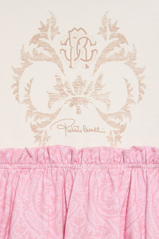 JU Abito Bianco Latte Con Stampa Floreale Rosa Baby JU Abito Bianco Latte Con Stampa Floreale Rosa Baby MILKY WHITE/BABYROSE VJT10L-JD001
