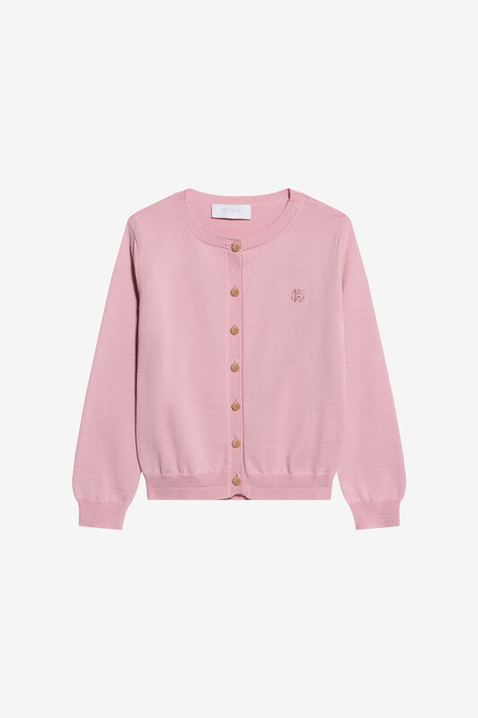 JU Pink Cotton Cardigan PINK CRYSTAL ROSE WJM90C-MG001
