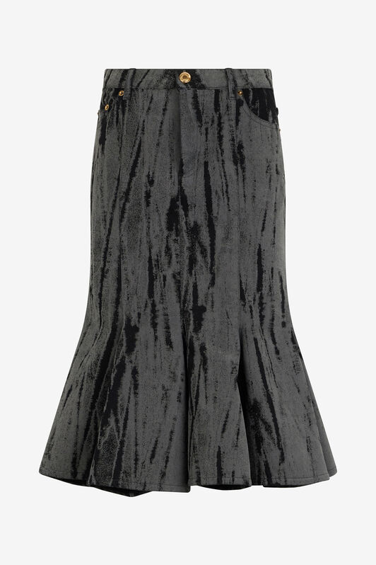 RC Gonna Nera In Denim Effetto Striato RC Gonna Nera In Denim Effetto Striato Nero VWJ307-DE013