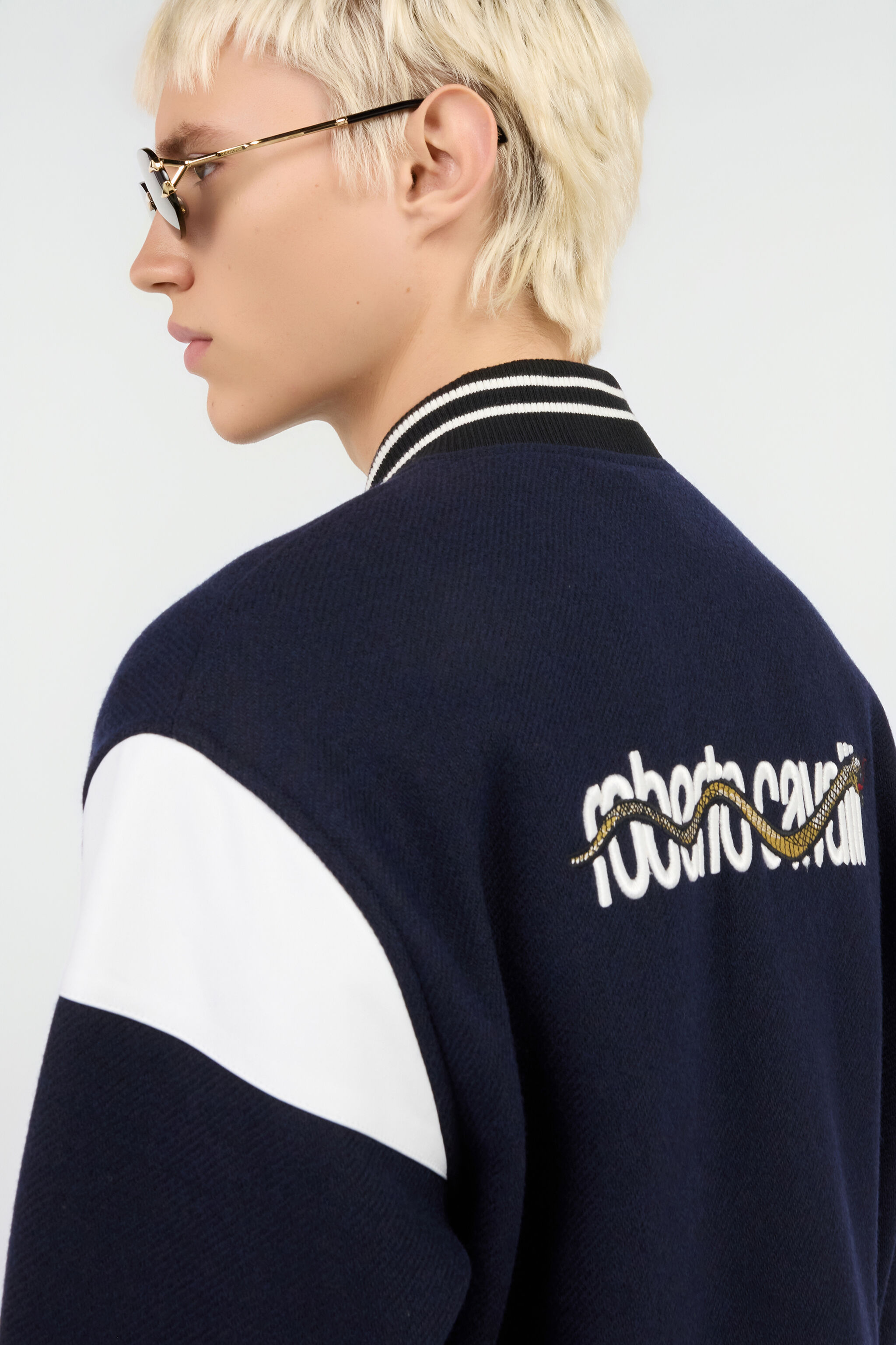Marble Print Jacket in BLUE for Men | Roberto Cavalli®