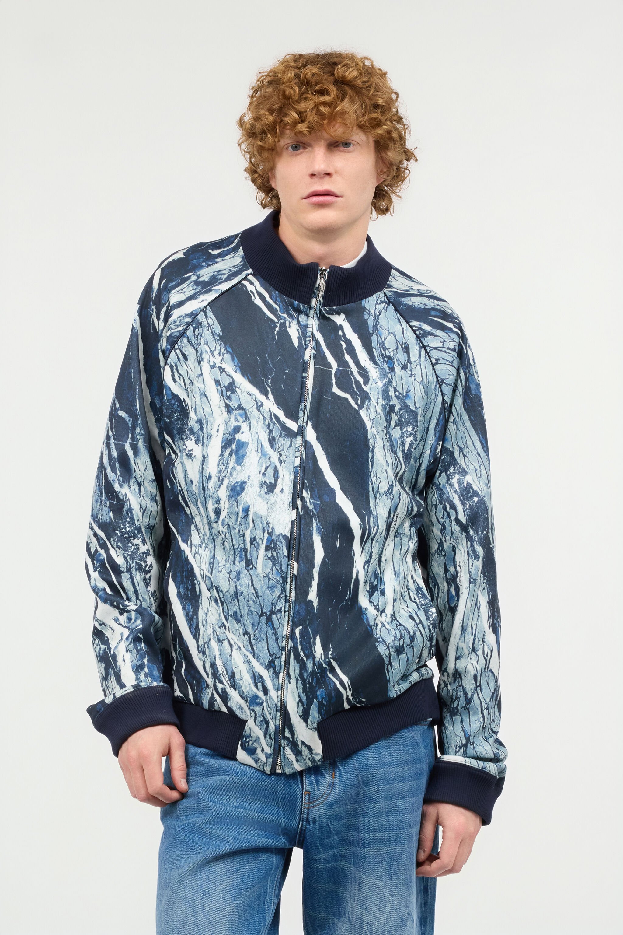 RC Sweatshirt Mit Reißverschluss Und Rubane-Print Dunkelblau URT66A-2QN78