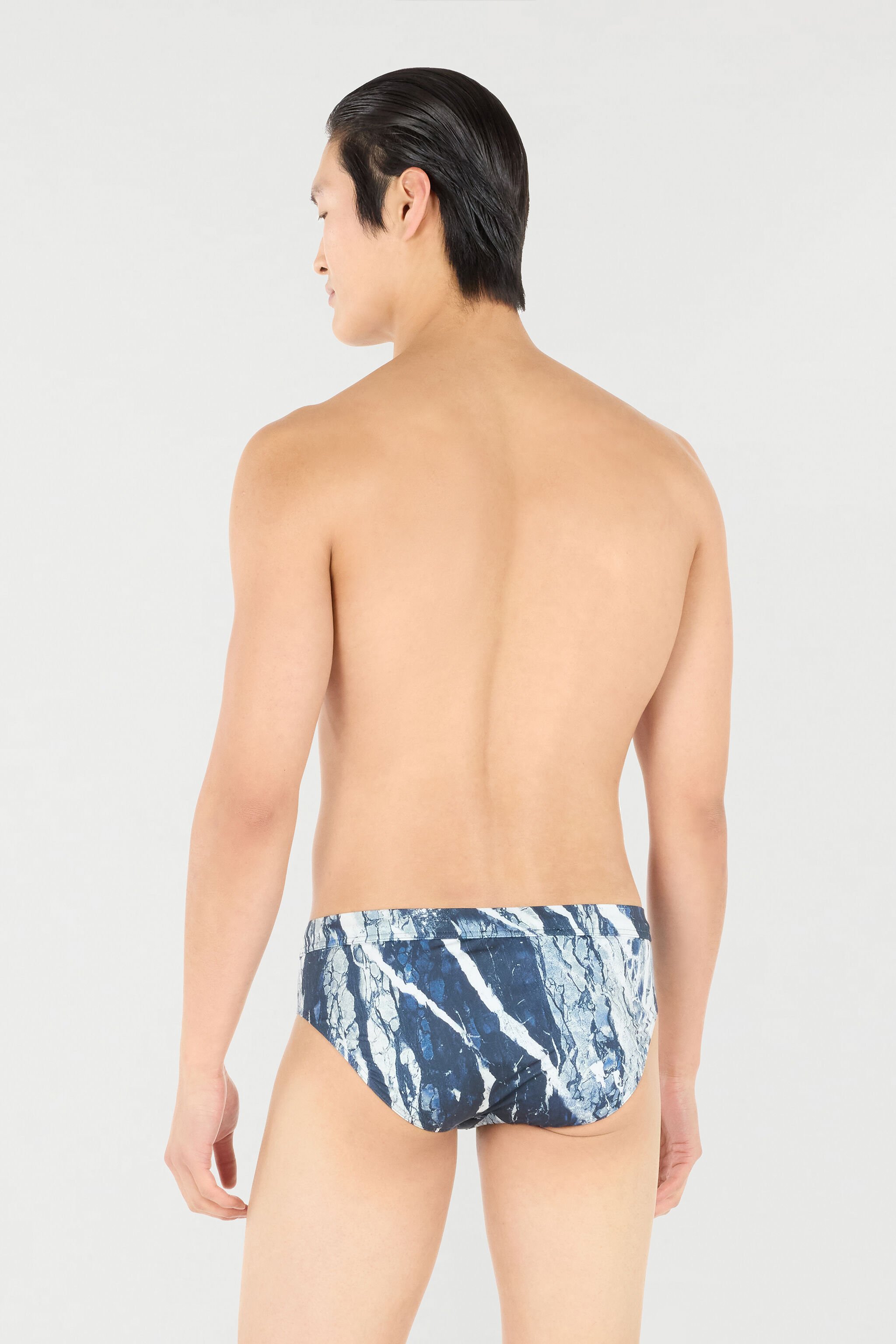 RC Slip De Bain À Imprimé Marble Bleu foncé URH01A-LNN22