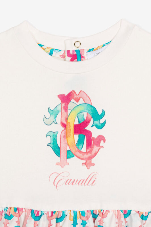 JU Colour-block monogram-print dress JU Colour-block monogram-print dress Light blue QJT141-JV025