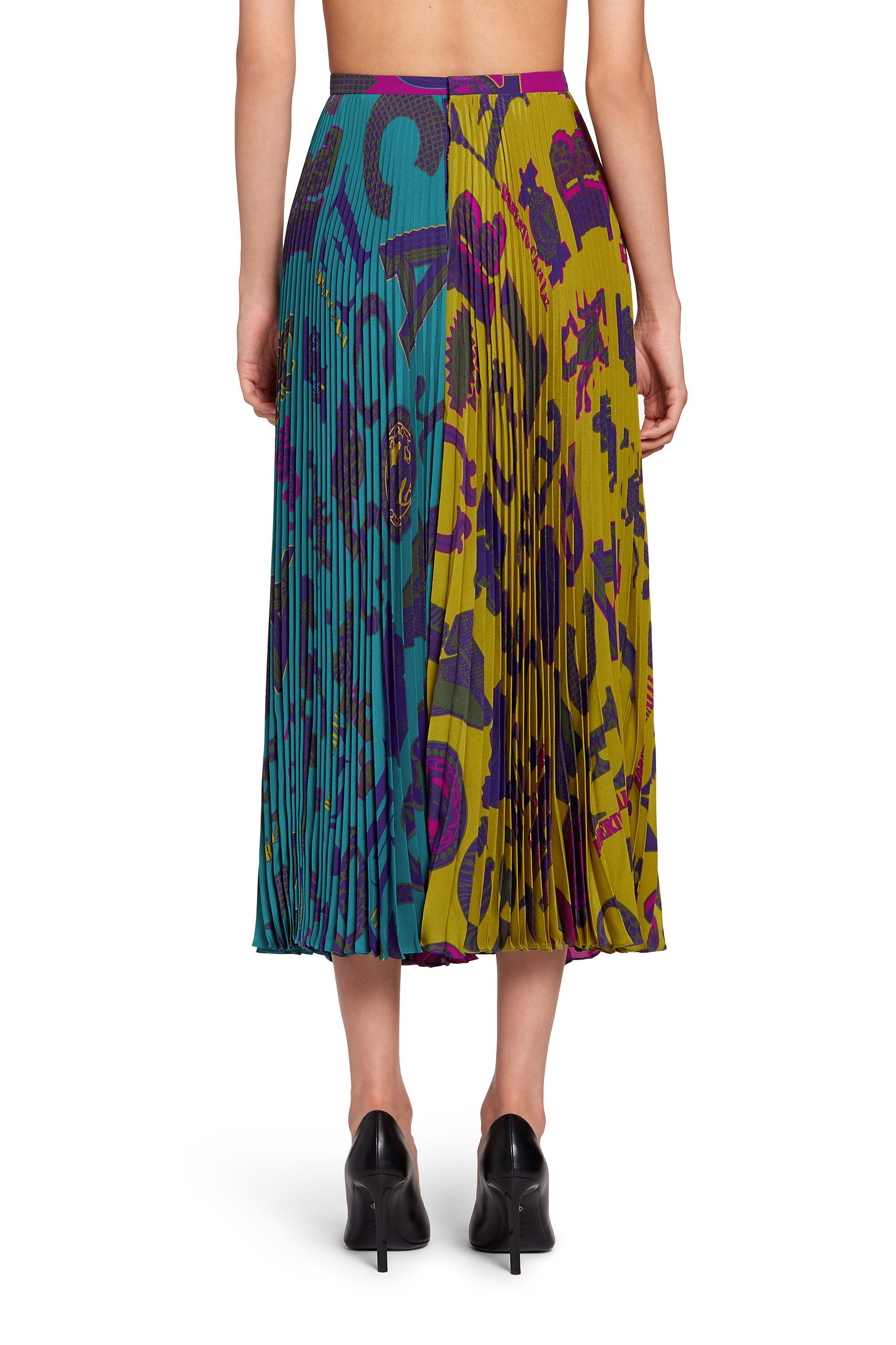RC Gonna plissettata con stampa Cavalli Mania Viola LQT306-GJA01
