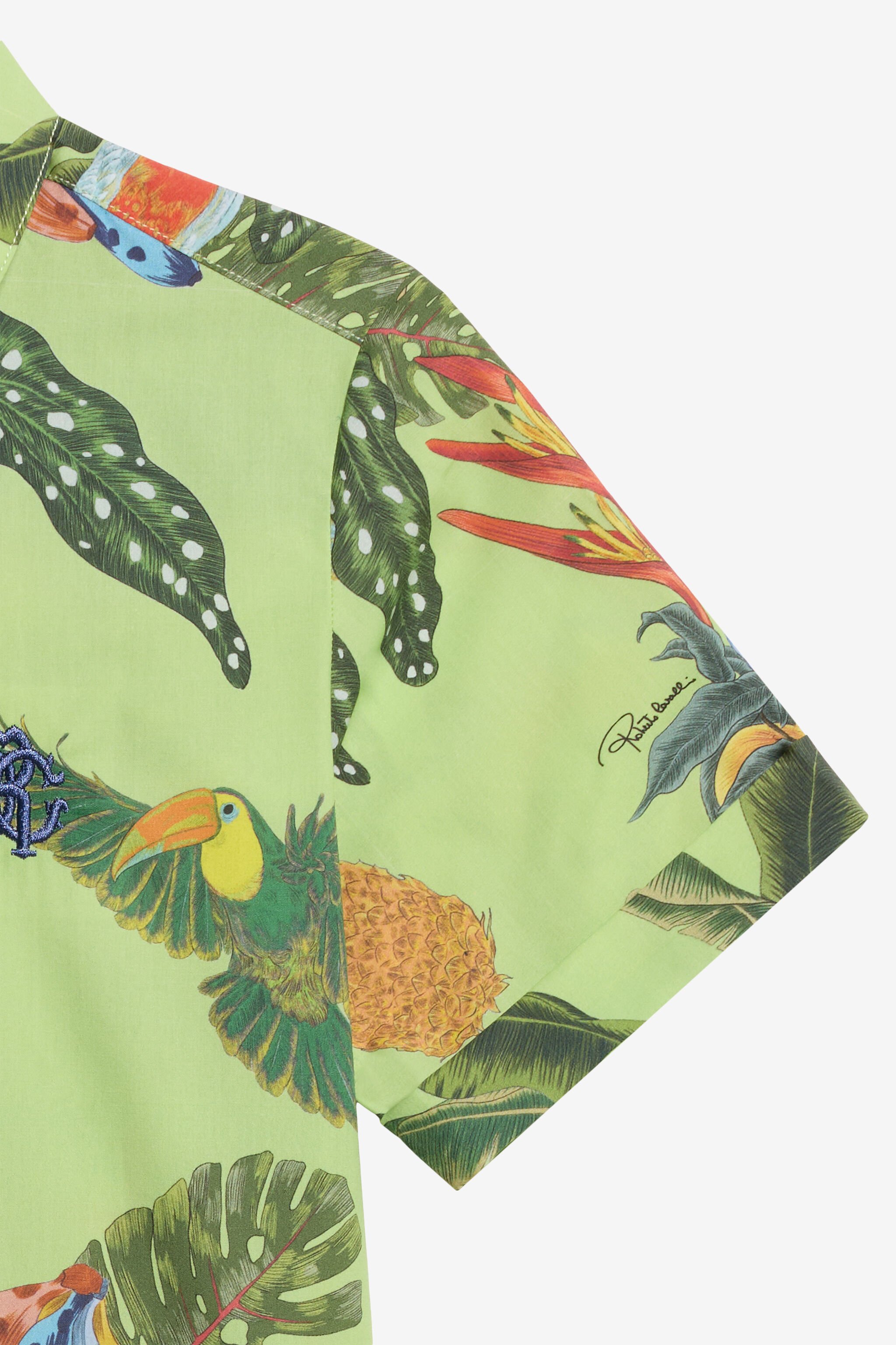 JU Tropicana Print Cotton Shirt JU Tropicana Print Cotton Shirt LIME GREEN WJT70T-7MR12
