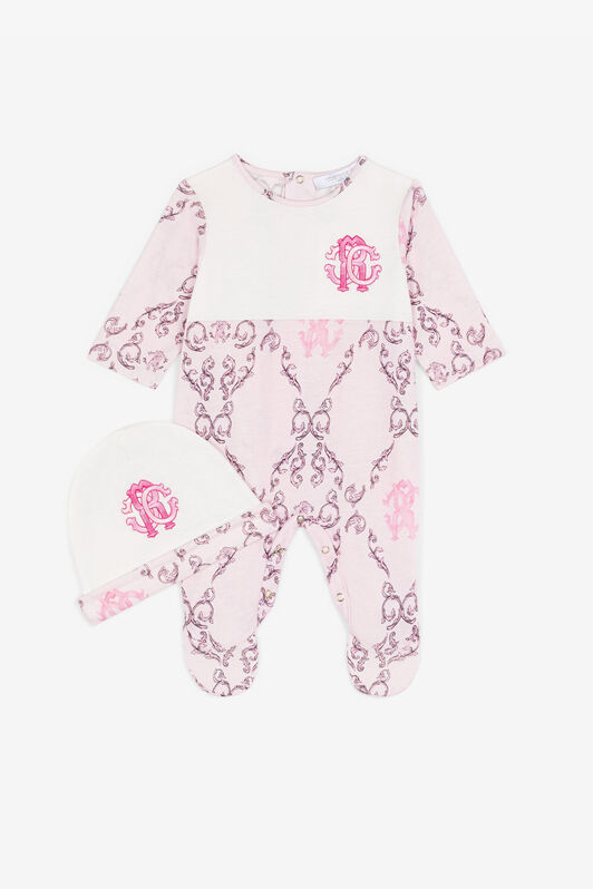 JU Strampler-Set mit Logo-Print Rosa RJT809-JFG80