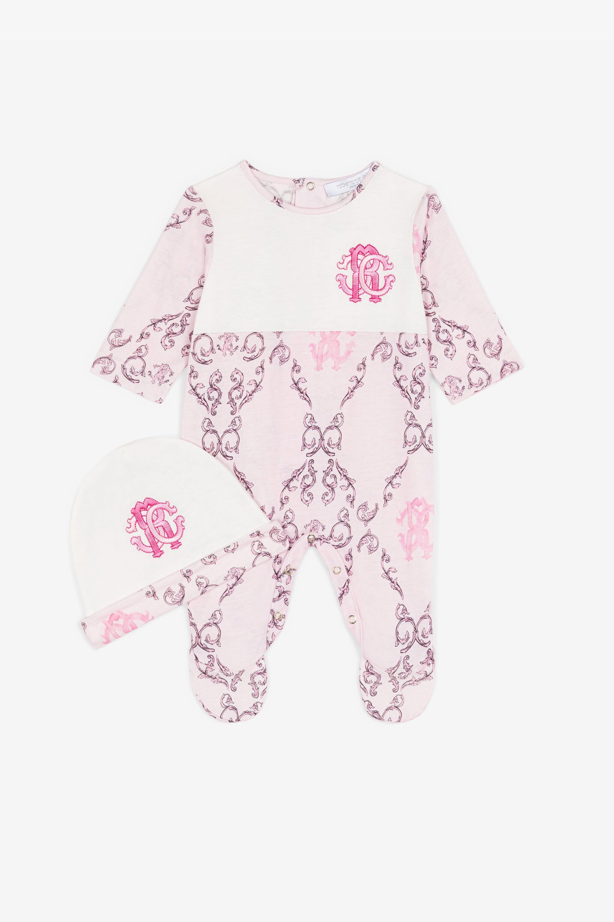 JU Strampler-Set mit Logo-Print Rosa RJT809-JFG80