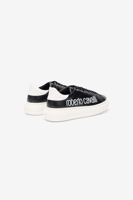 RC Sneaker Noire En Cuir Avec Logo RC Sneaker Noire En Cuir Avec Logo BLACK/WHITE QOS01I-PZO16