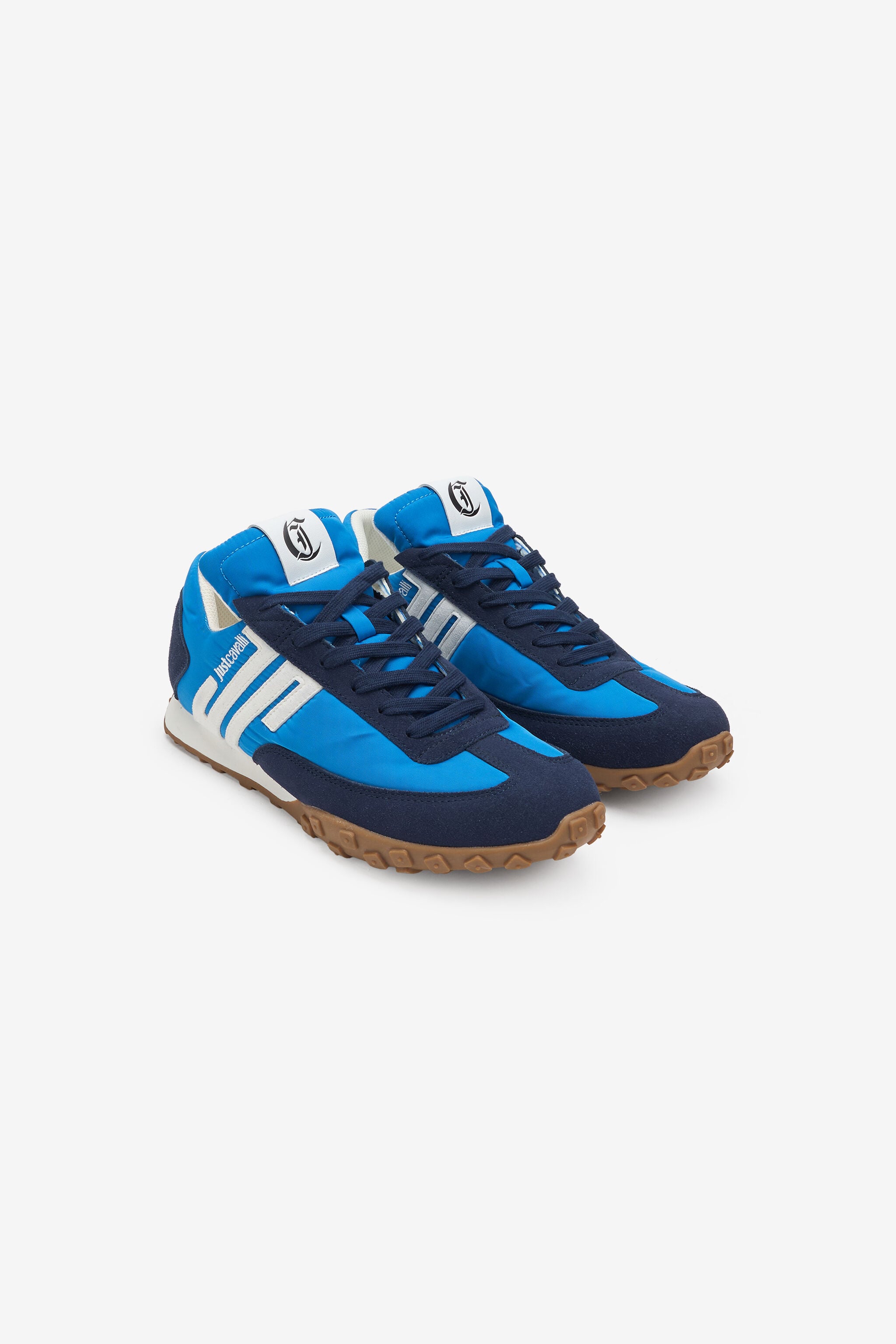 JC Blue Nylon And Leather Sneakers 264 BLU WFS030-WF238