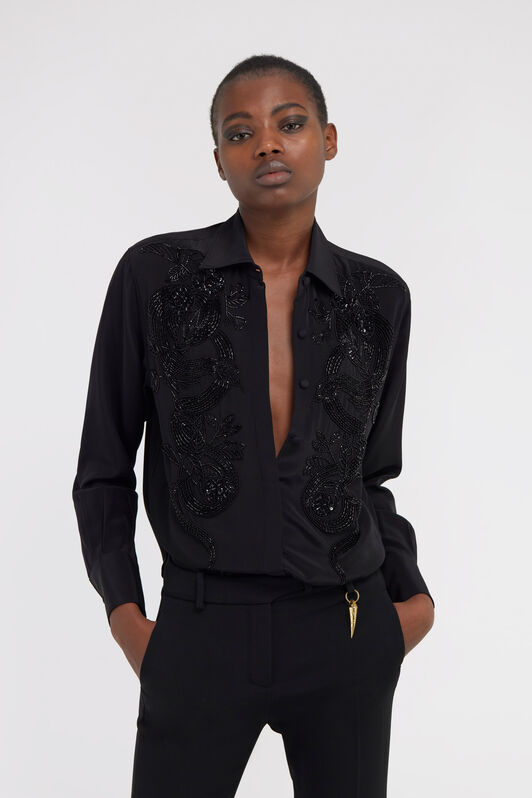 RC Shirt with lace Black SKR785-SY001