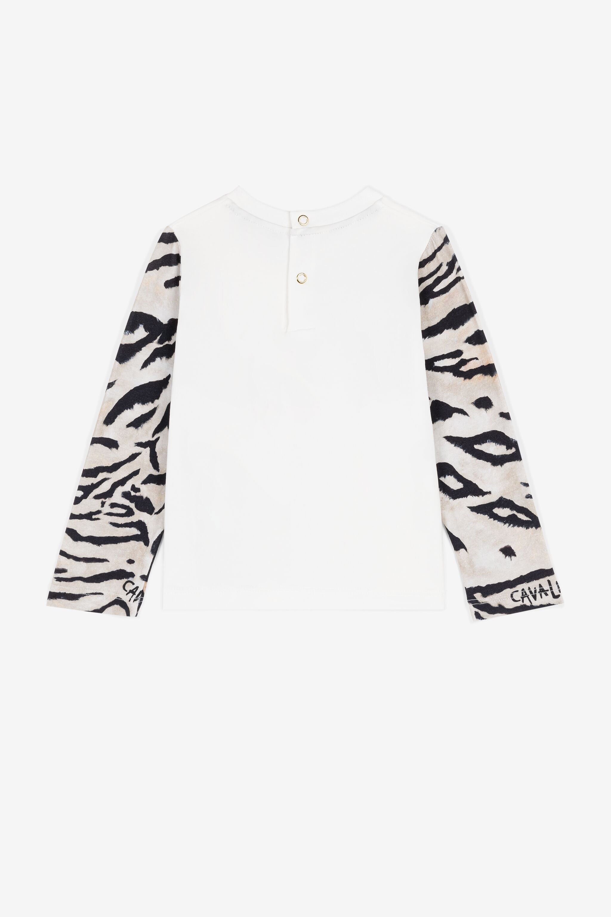 JU Tiger-Print T-Shirt Weiß NJT643-JV025
