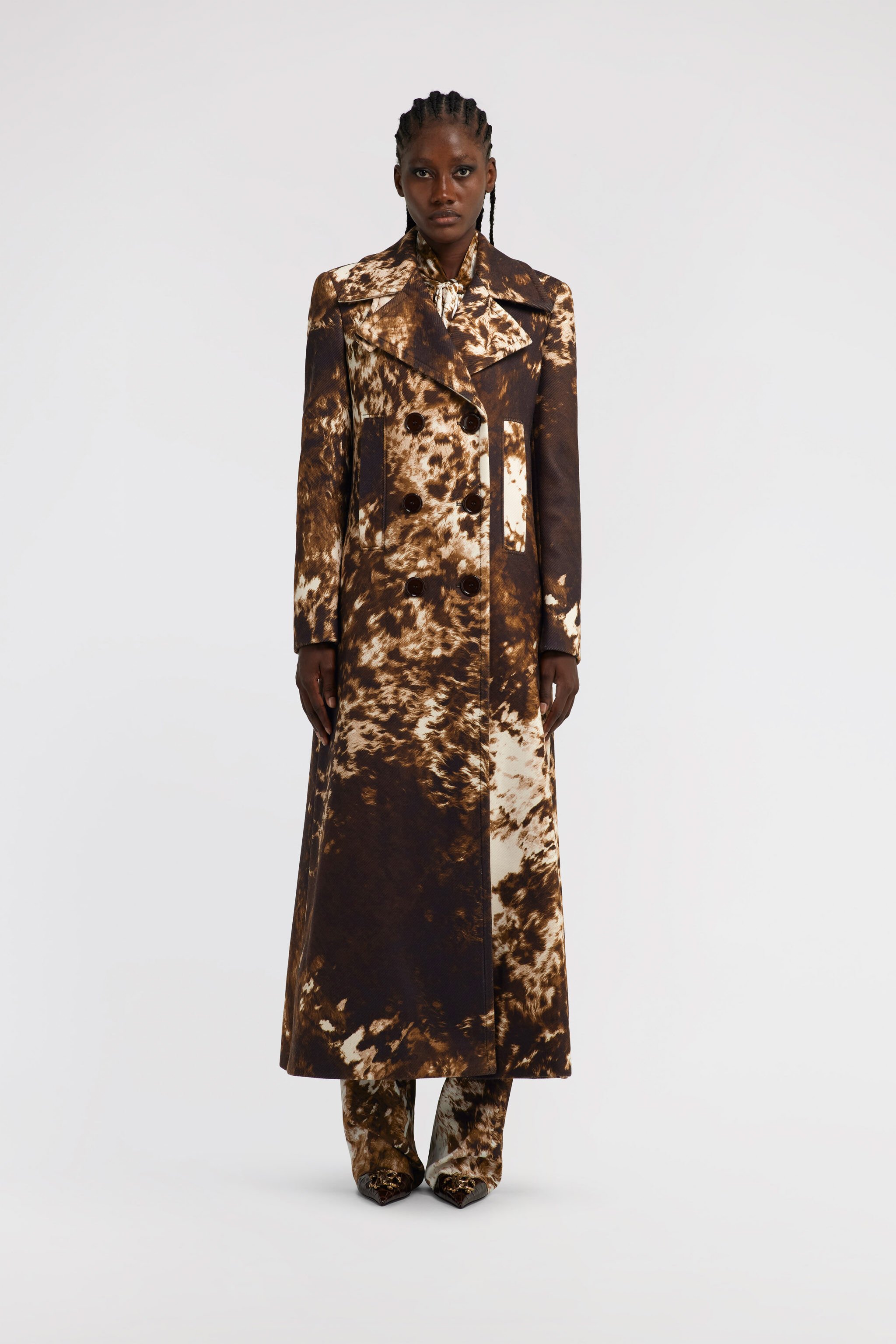 RC Appaloosa Print double-breasted Trench Brown TKT505-9MN08