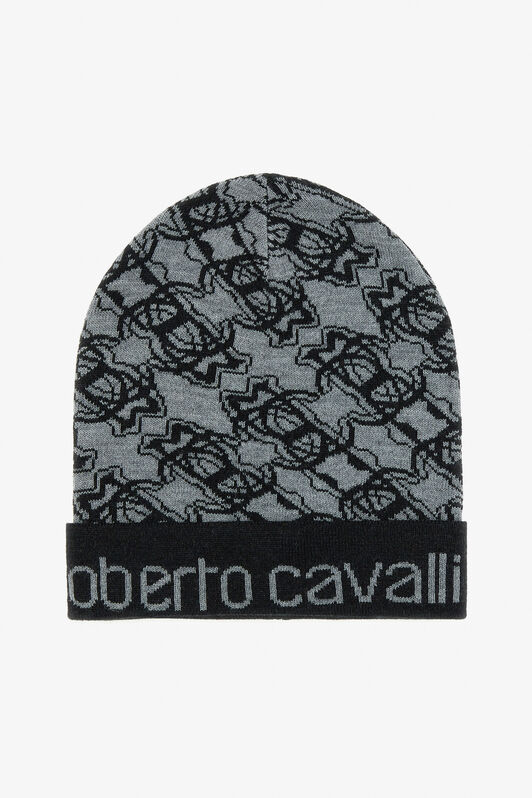 RC Wool Blend Beanie with RC Monogram and Logo Black TALR13-IR030
