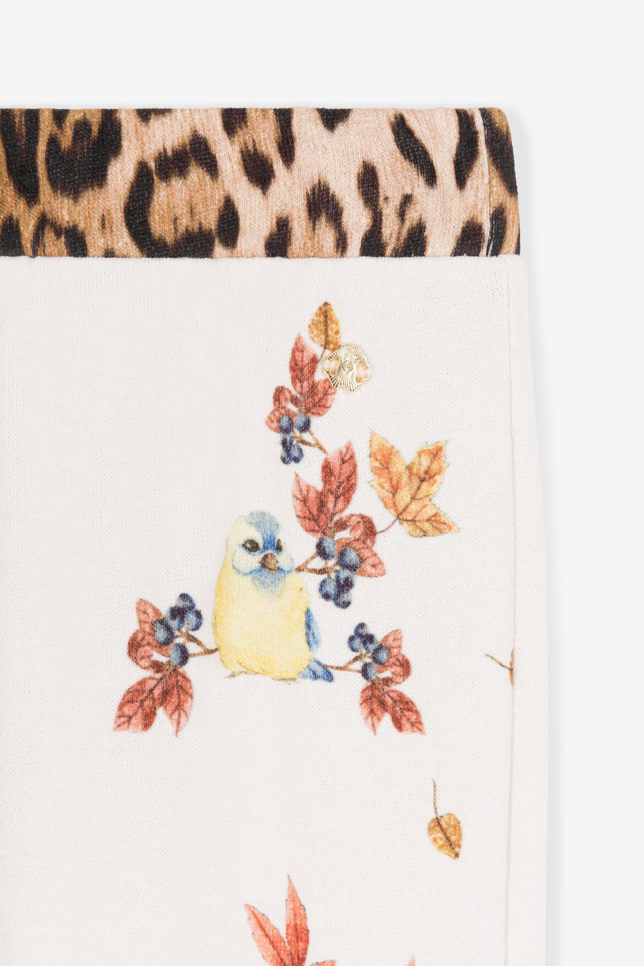 JU Baumwoll-Sweathose mit Vogel- und Leoparden-Print Rosa RJT20K-5OH90