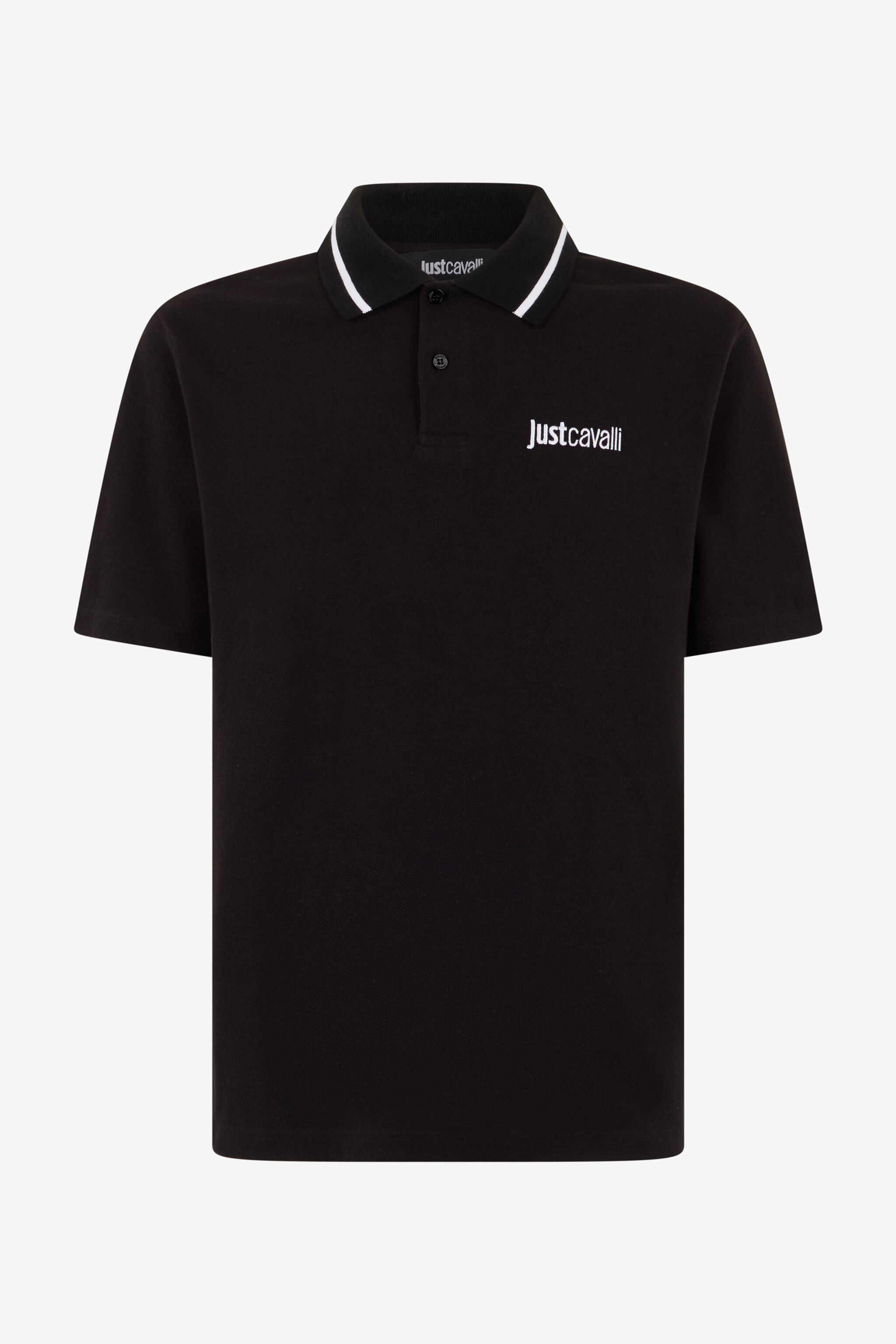 JC Polo Shirt With Contrasting Collar And Lettering BLACK UFT026-UF046