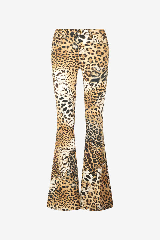 RC Pants With Jaguar Skin Print Brown UKJ205-DAG34
