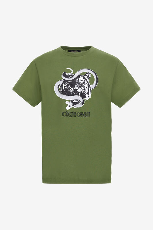 RC T-shirt con stampe Jaguar e Snake Verde NOT60J-JD060