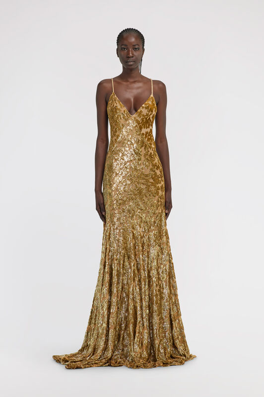 RC Gold Slip Dress Gold TKR109-FY036