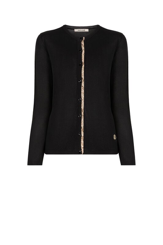 RC RC Monogram-Embroidered Cardigan Black JSM00G-VI013