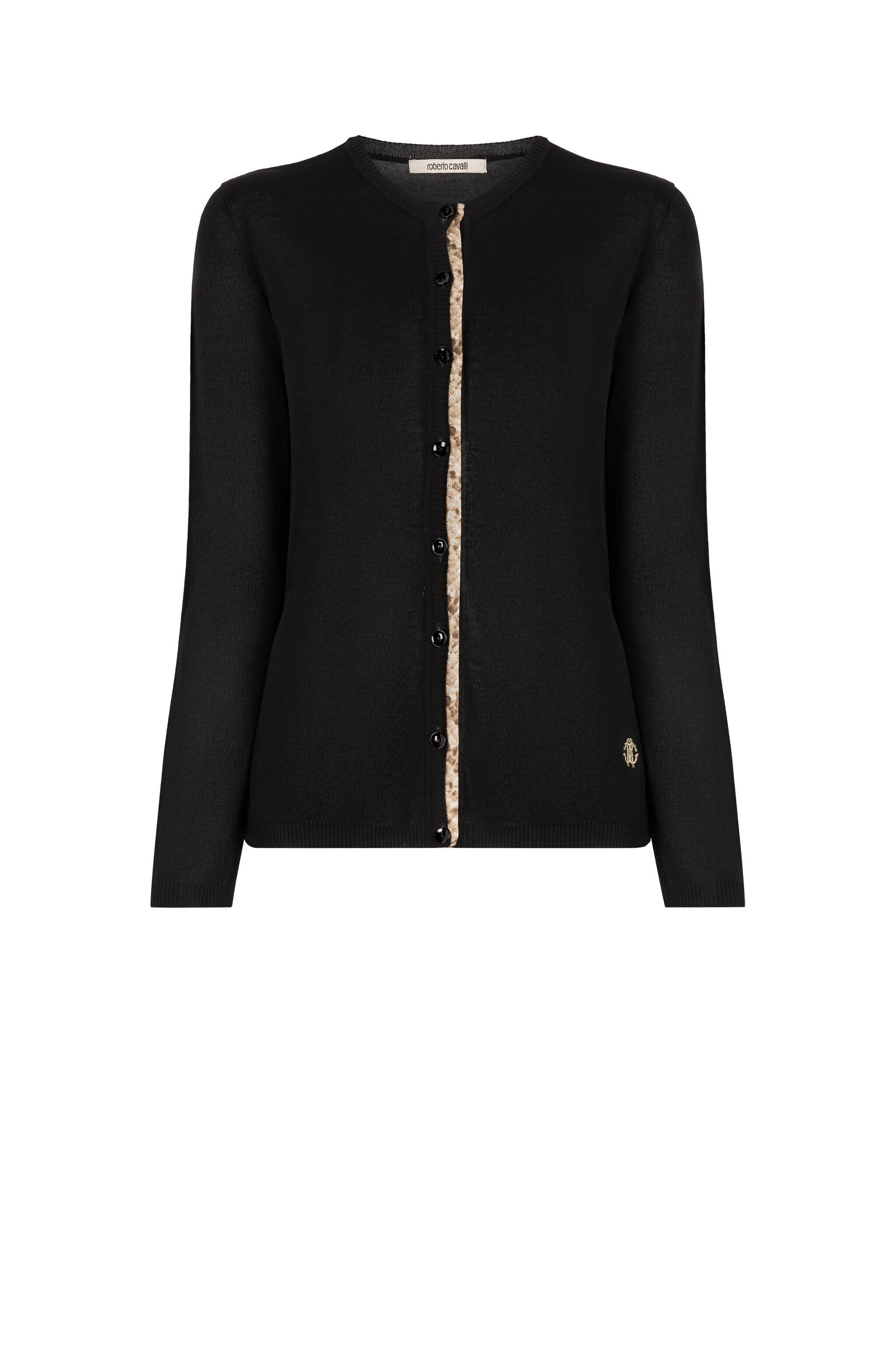 RC RC Monogram-Embroidered Cardigan Black JSM00G-VI013