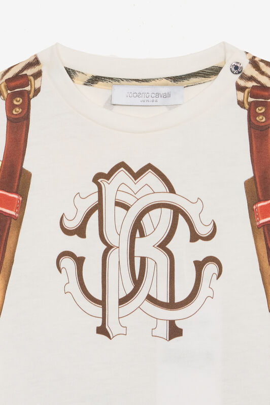 JU T-Shirt Con Stampa Fronte E Retro Bianco UJT616-JD001