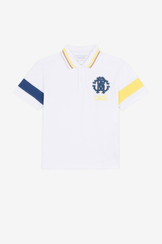 JU Logo-embroidered polo shirt Optical white QJT674-KB003